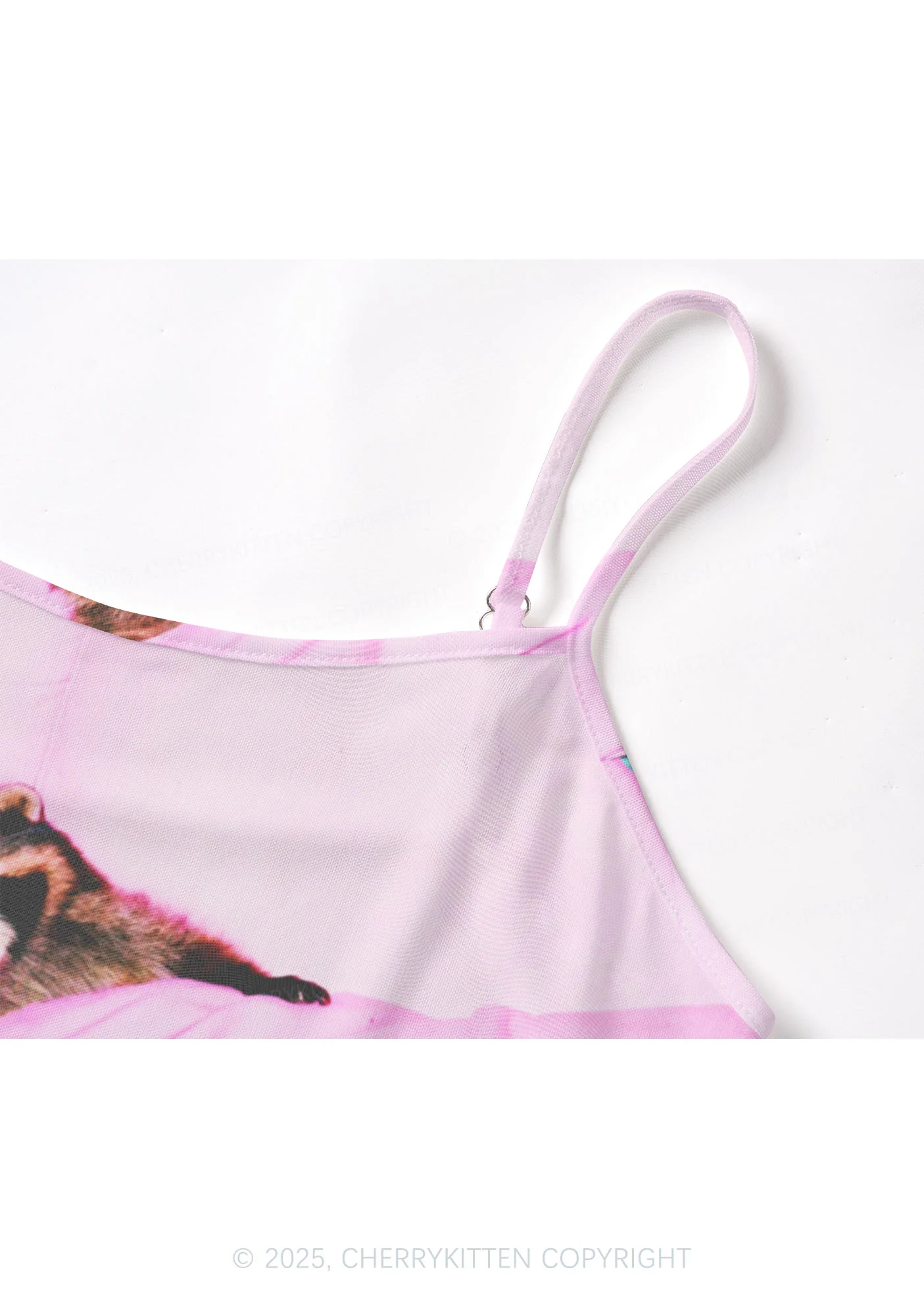 Pink Couch Raccoon Y2K Mesh Cami Tank Cherrykitten - Image 5