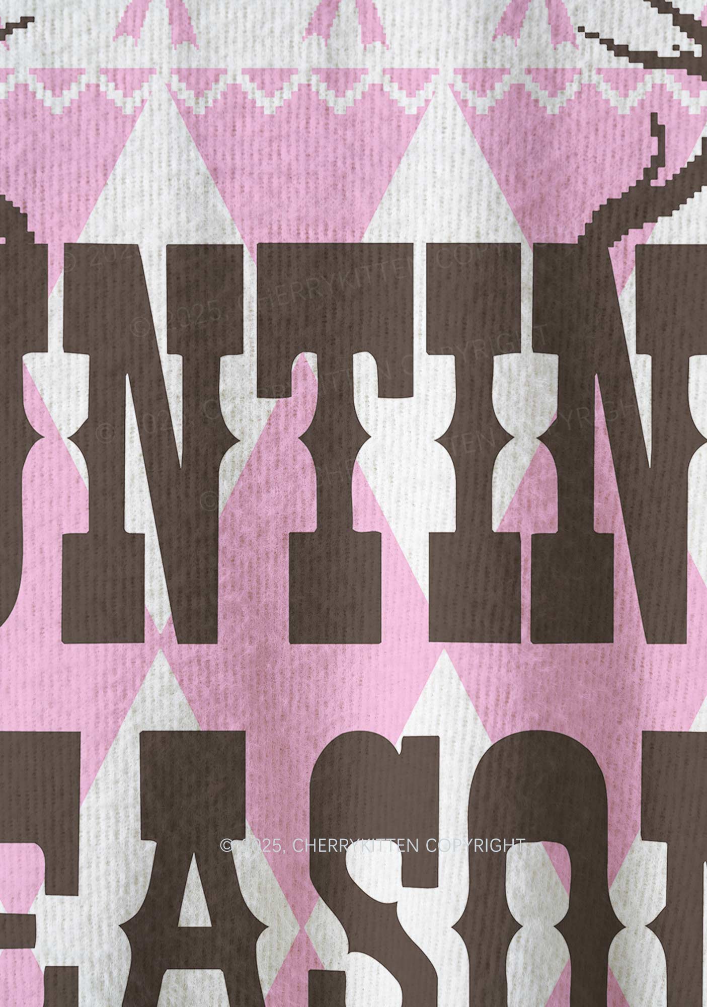 Pink Cunting Season Y2K Christmas Knit Sweatshirt Cherrykitten - Image 6
