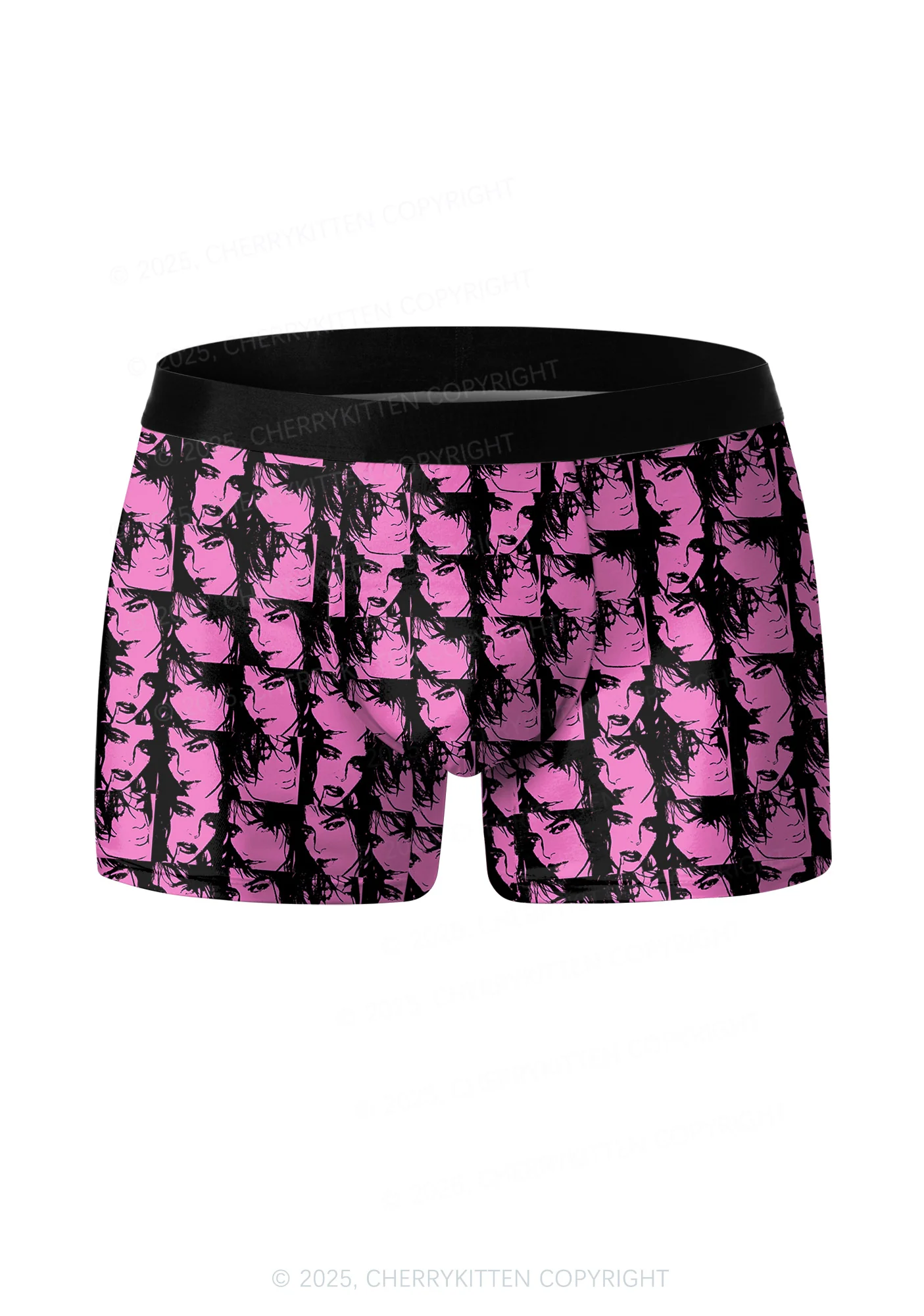 Pink Custom Portrait Valentine's Day Y2K Print Couples Boxer Thong Set Cherrykitten - Image 5