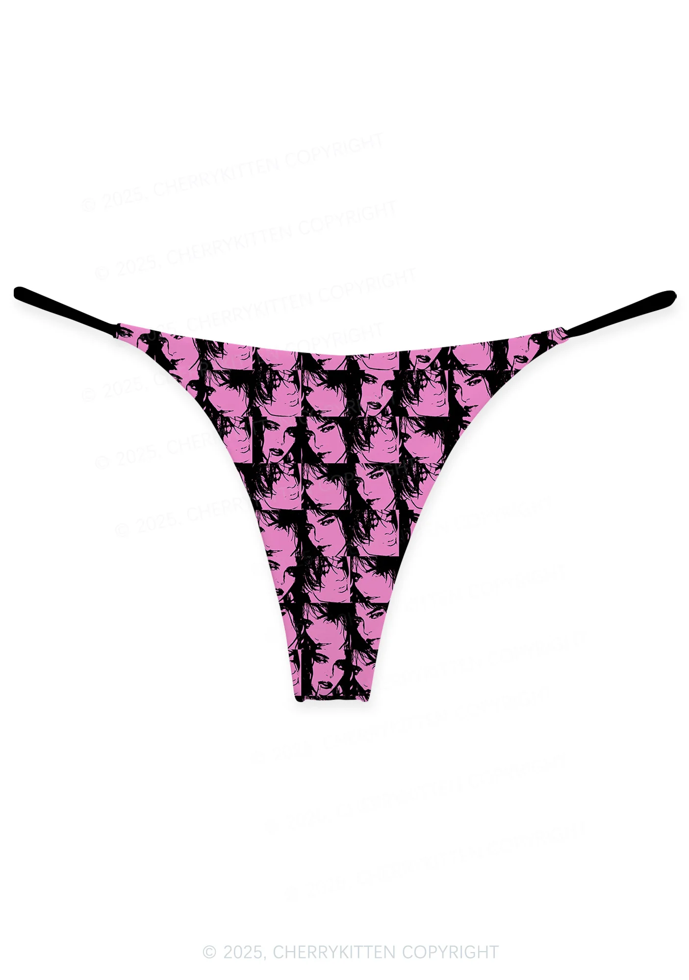 Pink Custom Portrait Valentine's Day Y2K Print Couples Thong Set Cherrykitten - Image 3
