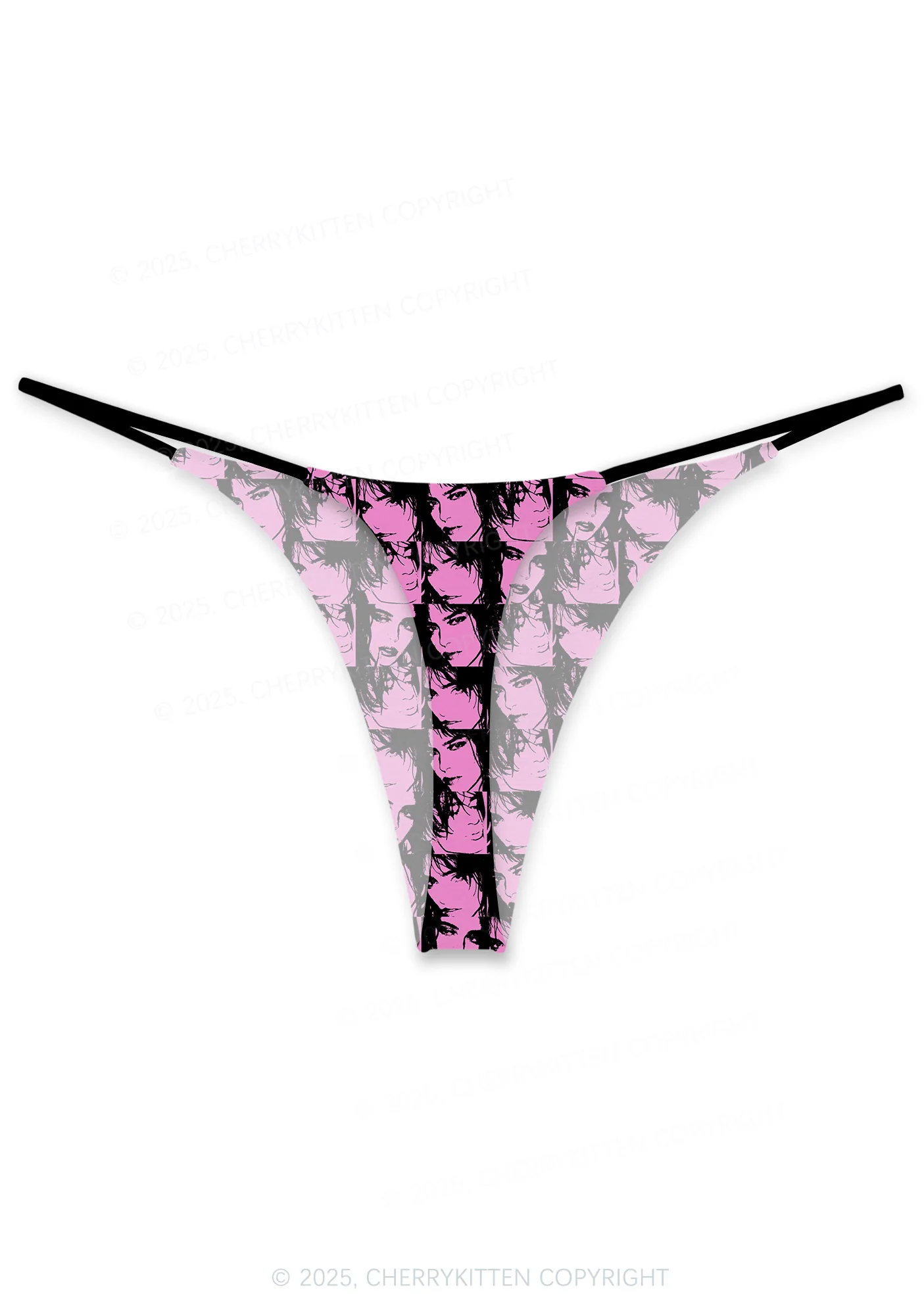 Pink Custom Portrait Valentine's Day Y2K Print Couples Thong Set Cherrykitten - Image 4