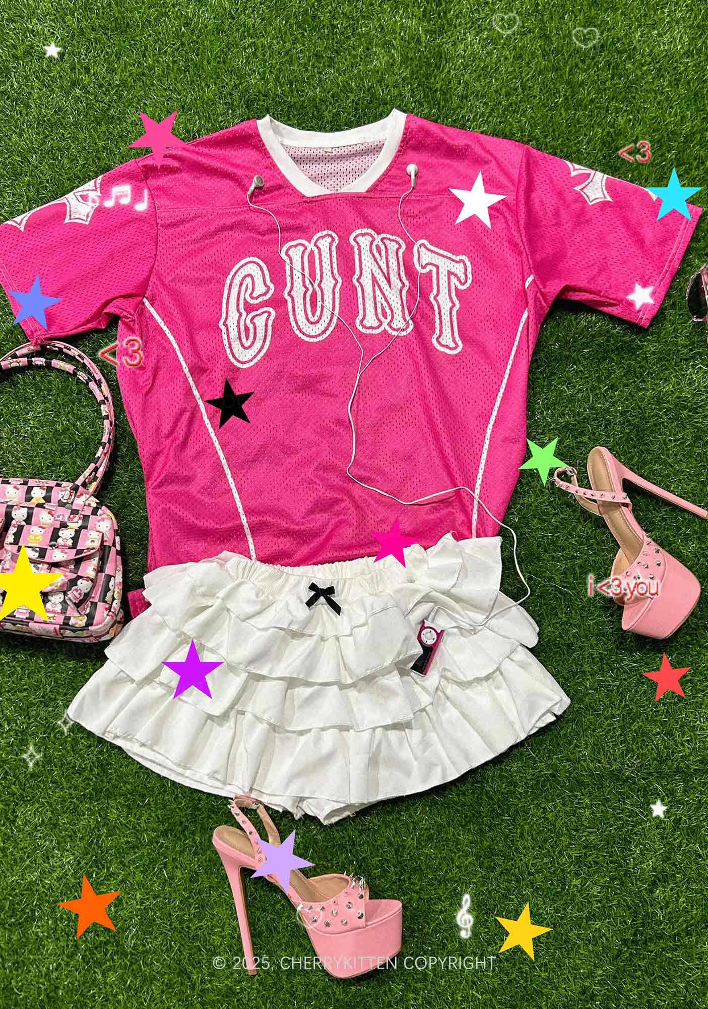 Custom Pink Cxxt Y2K Mesh Jersey Shirts Cherrykitten - Image 2