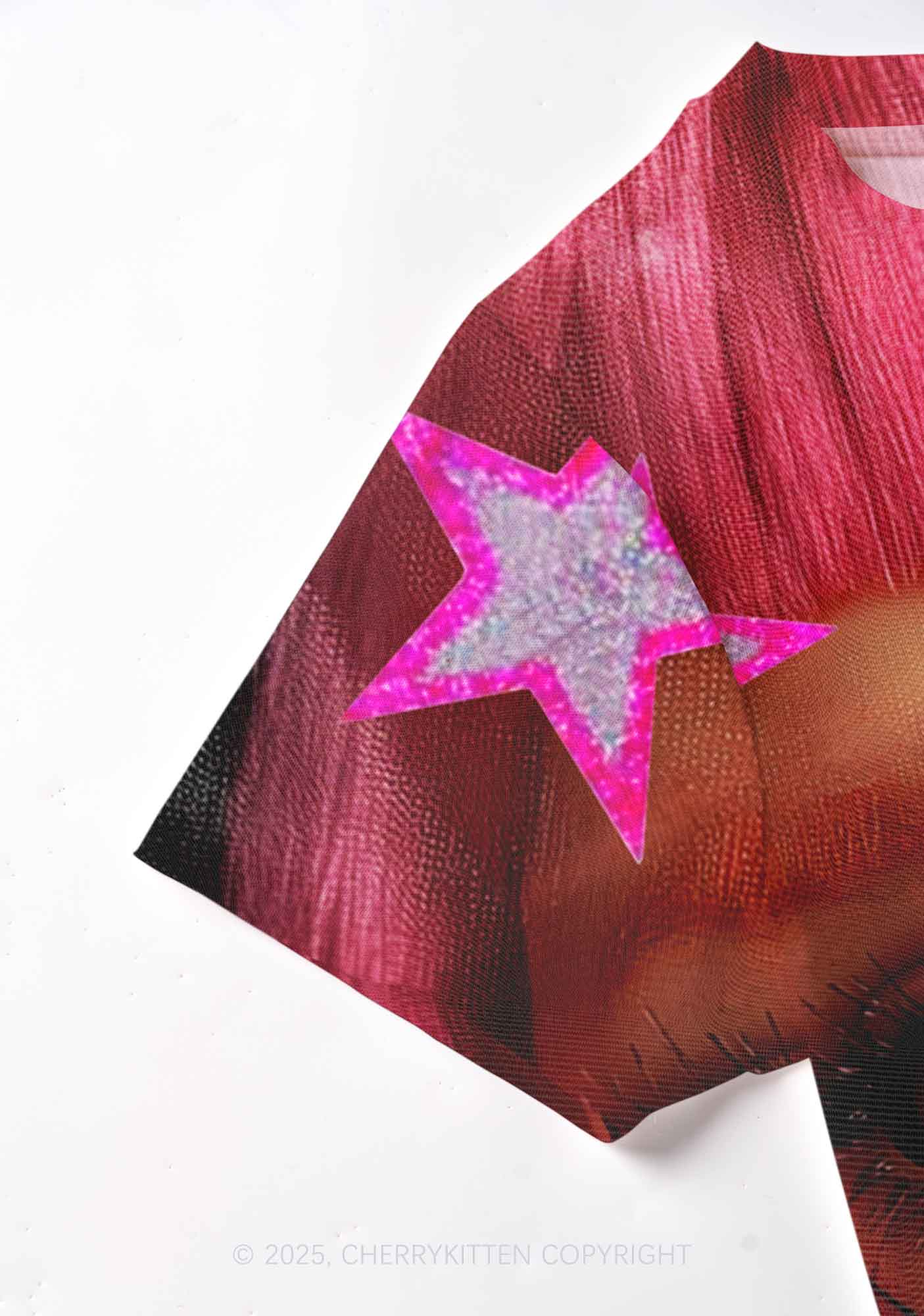 Pink Doll Y2K Mesh Crop Top Cherrykitten - Image 4