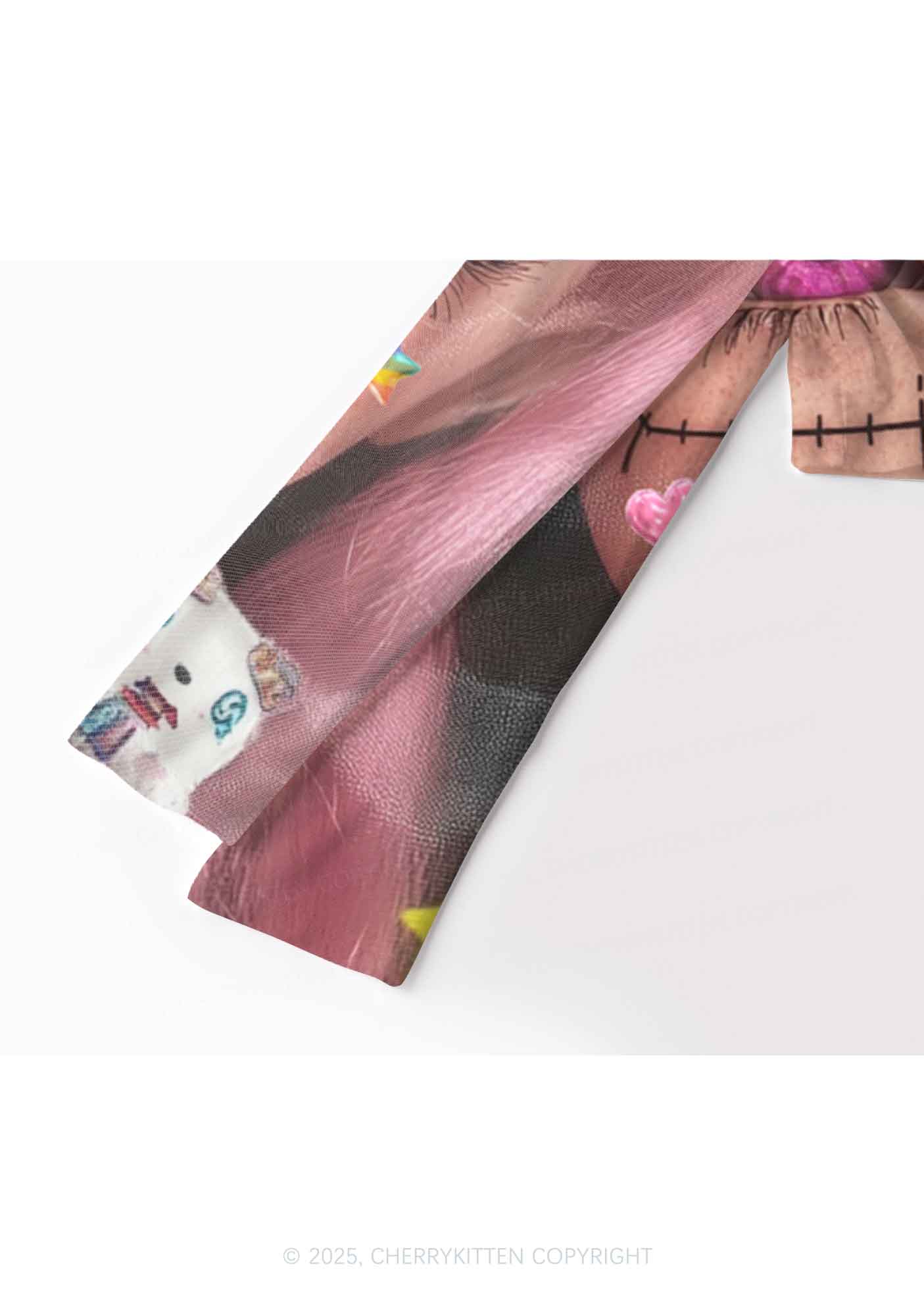 Pink Doll Y2K Mesh Long Sleeve Crop Top Cherrykitten - Image 4