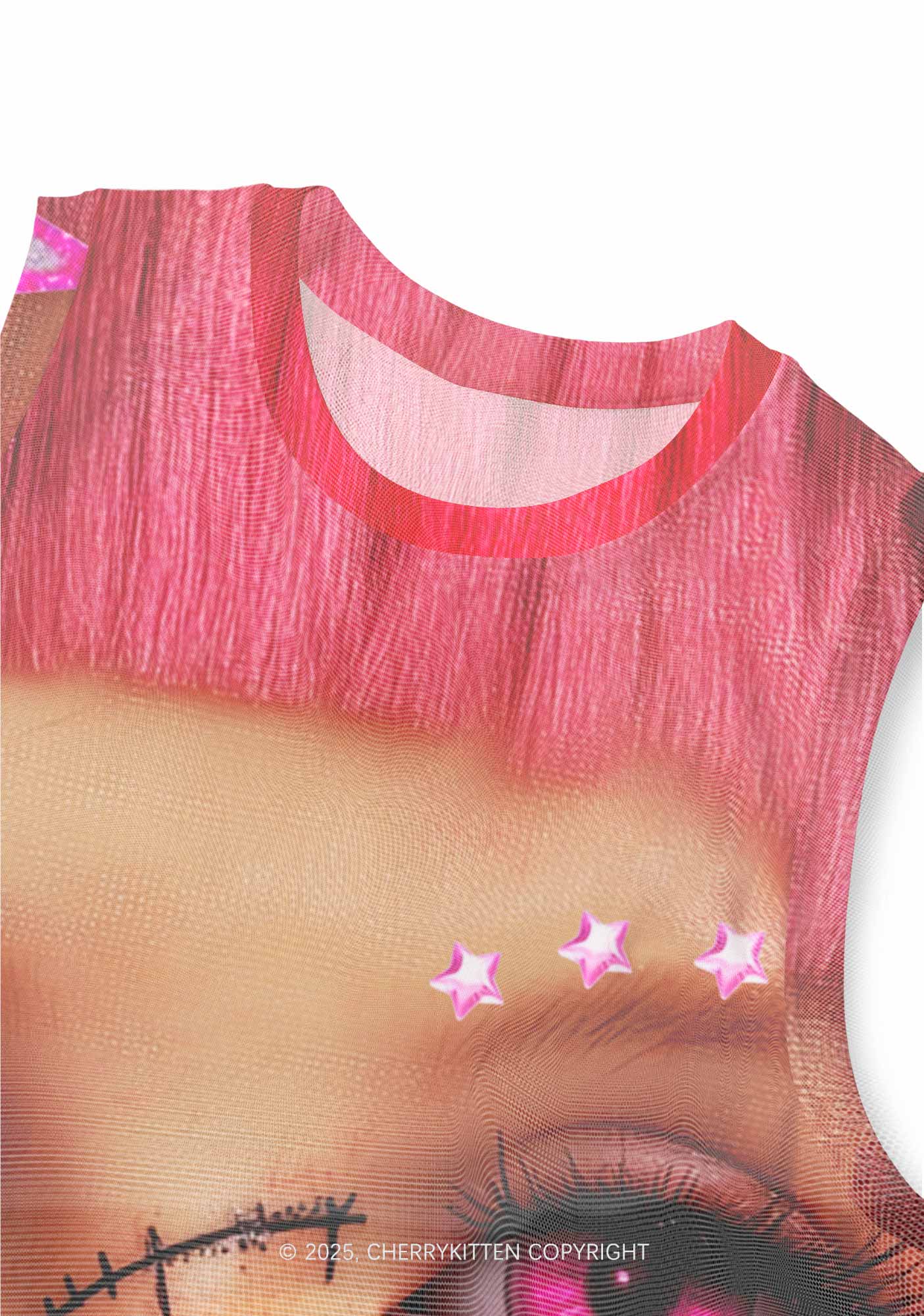 Pink Doll Y2K Mesh Muscle Tank Cherrykitten - Image 4