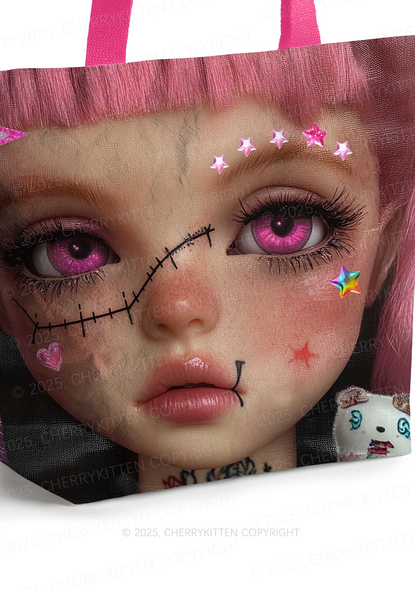 Pink Doll Y2K Tyvek Tote Bags Cherrykitten - Image 8