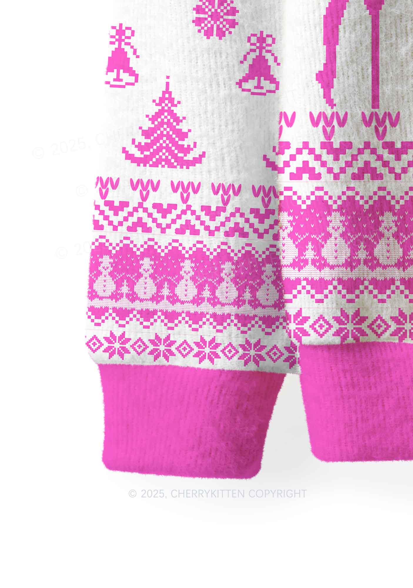 Pink Dont Bully Me Y2K Christmas Knit Sweatshirt Cherrykitten - Image 5