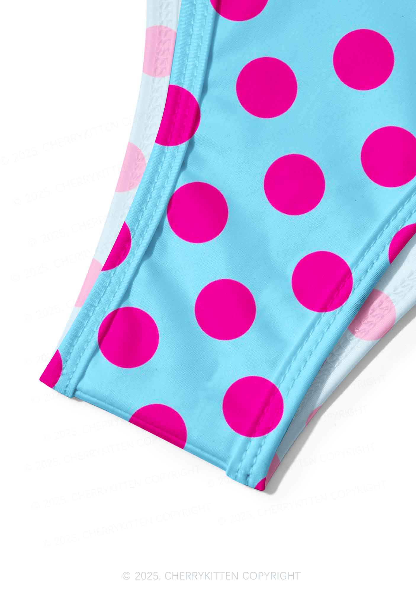 Pink Dots On Blue Y2K Print Bikini Set Cherrykitten - Image 6