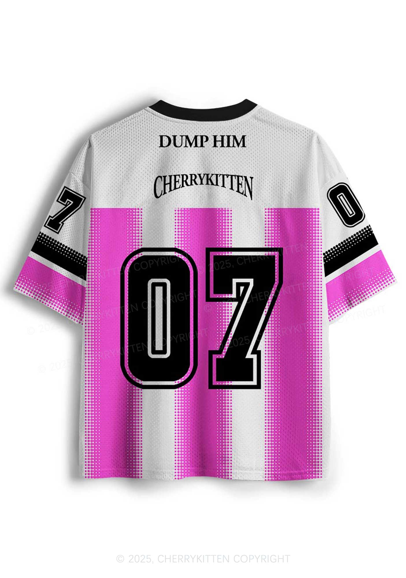 Custom Pink Dump Him Y2K Mesh Jersey Shirts Cherrykitten - Image 3