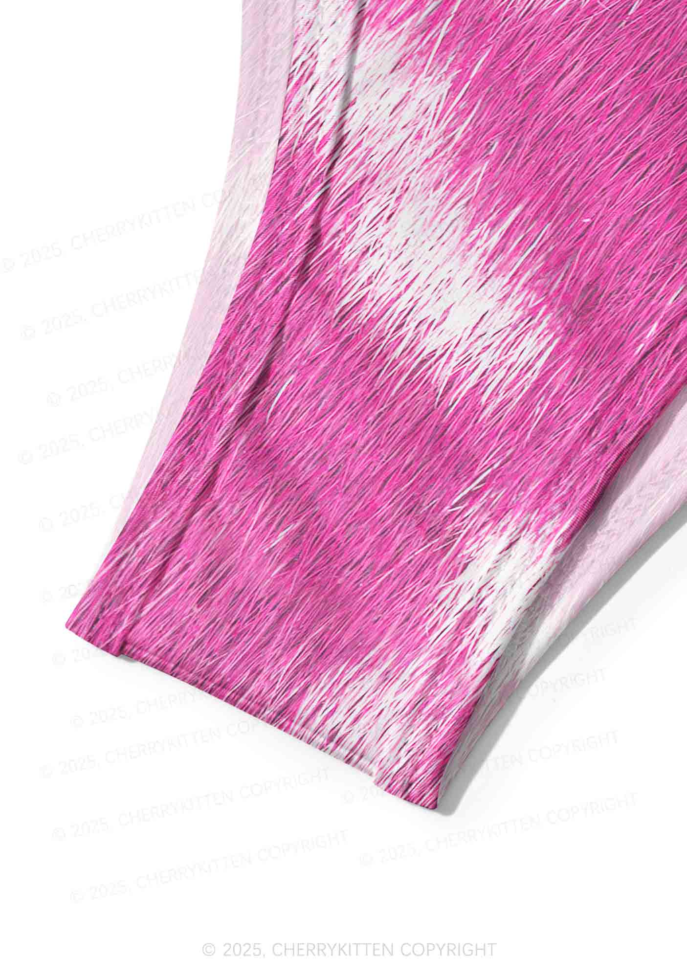 Pink Furry Leopard Y2K Print Bikini Set Cherrykitten - Image 6