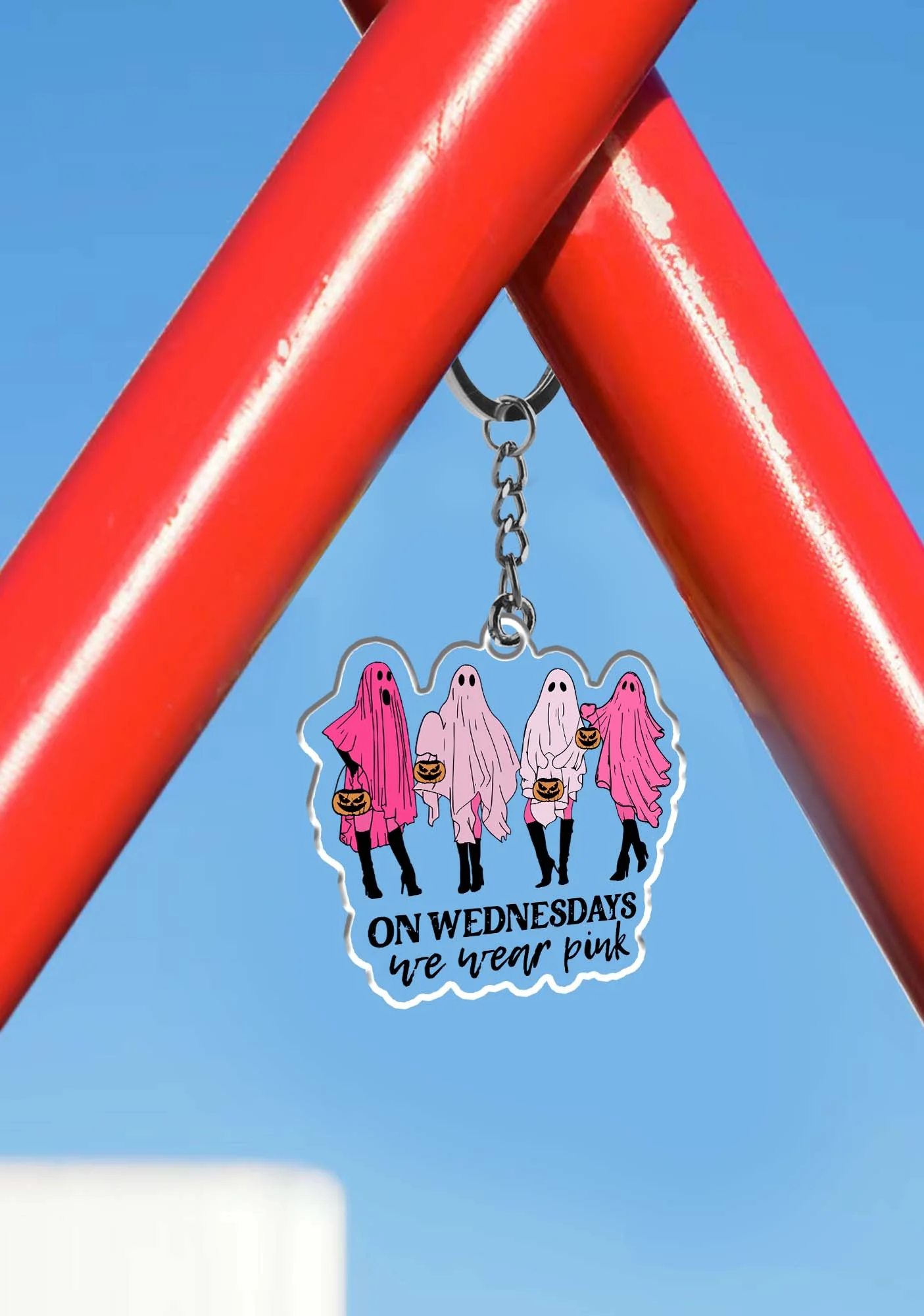 Pink Ghost Halloween 1Pc Y2K Keychain Cherrykitten - Image 3