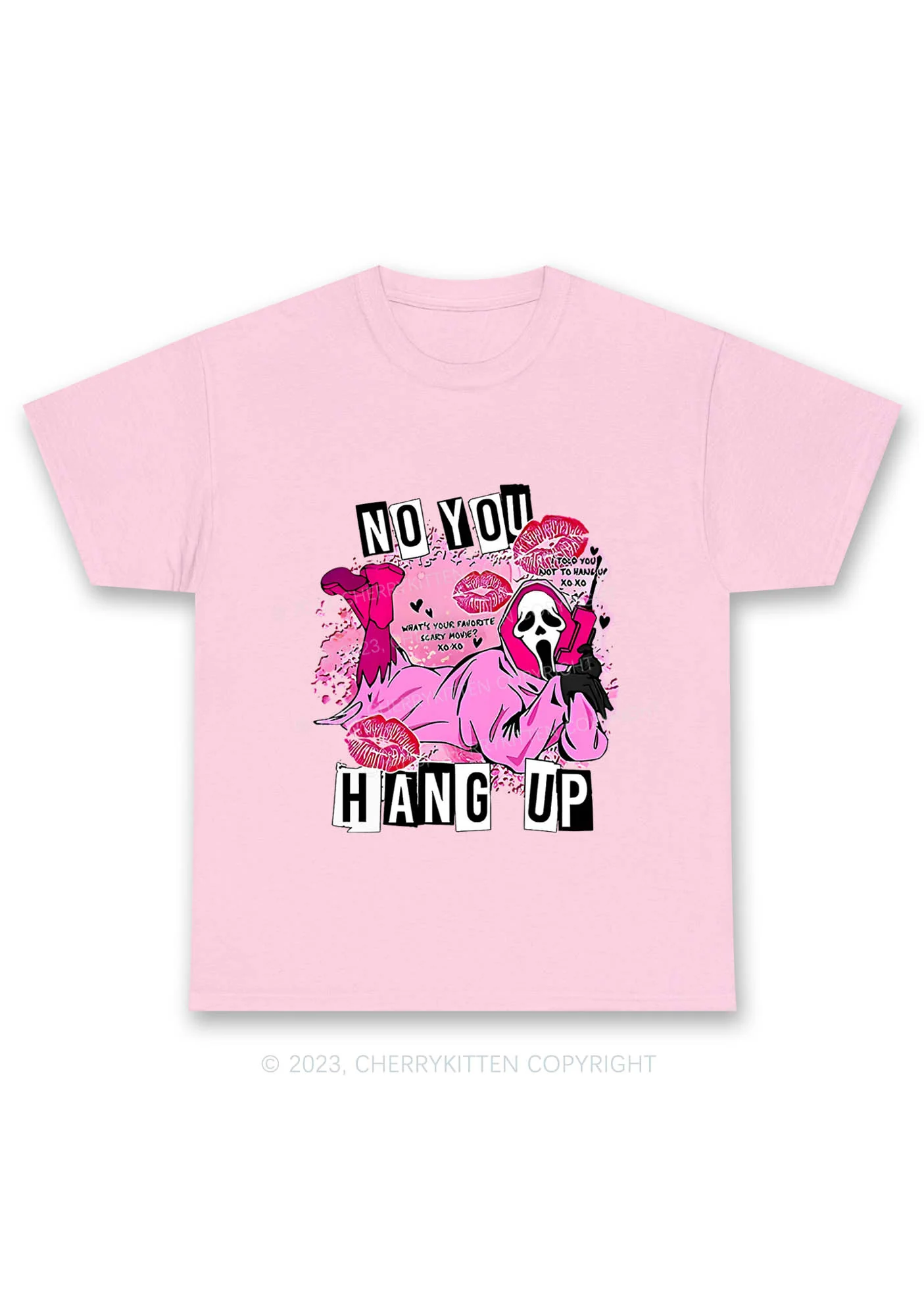 Pink Ghost Lying Halloween Y2K Chunky Shirt Cherrykitten - Image 6