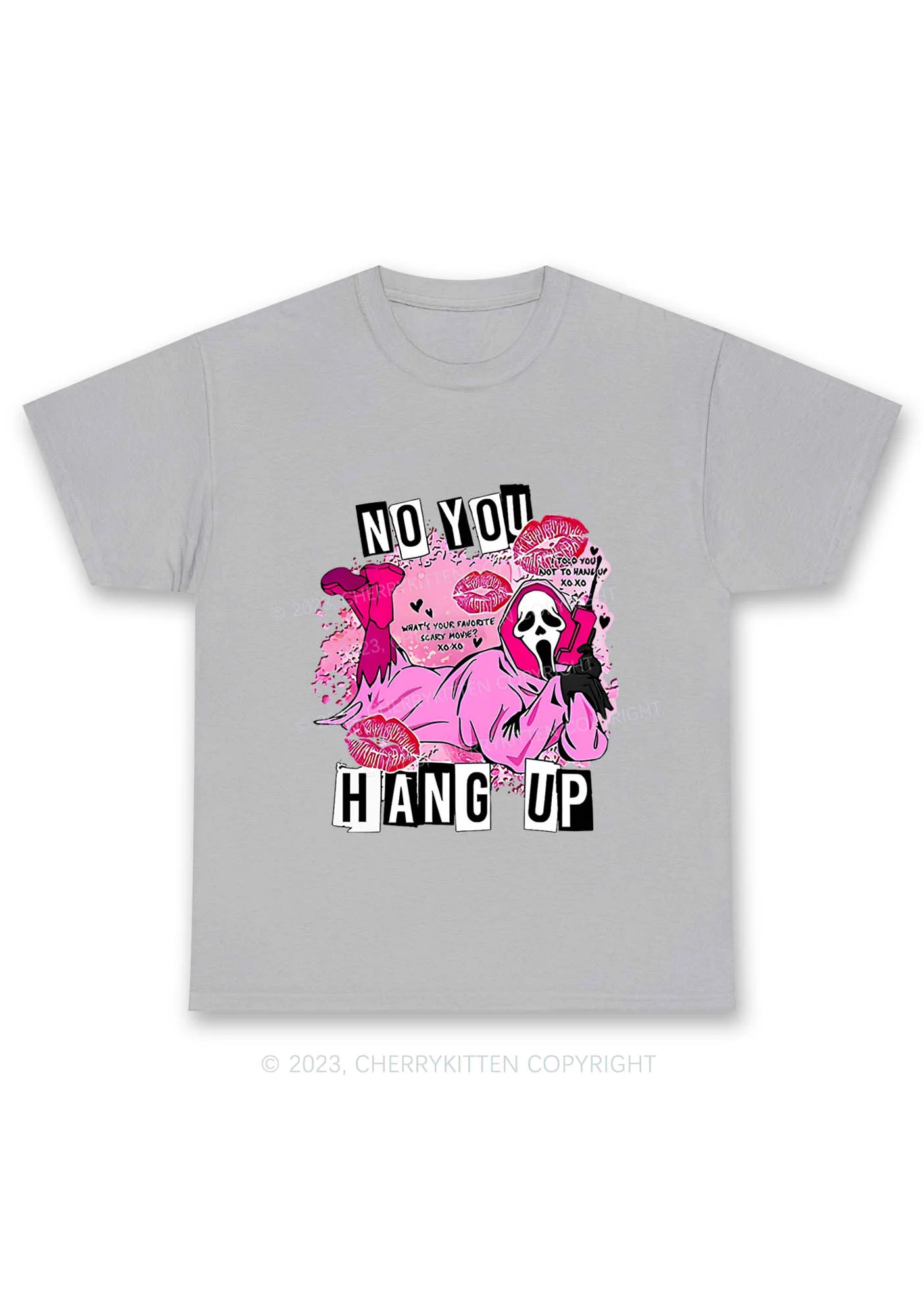 Pink Ghost Lying Halloween Y2K Chunky Shirt Cherrykitten - Image 7