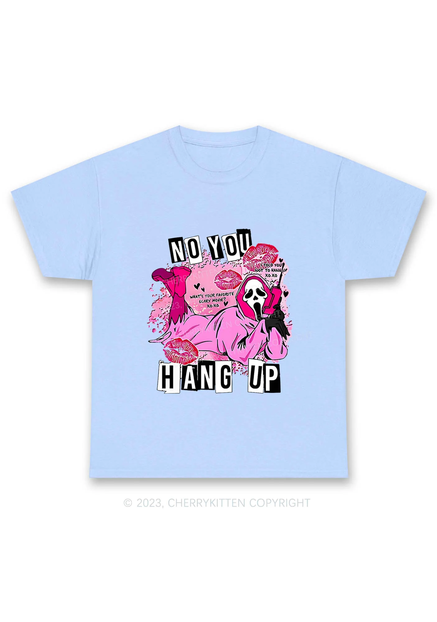 Pink Ghost Lying Halloween Y2K Chunky Shirt Cherrykitten - Image 8