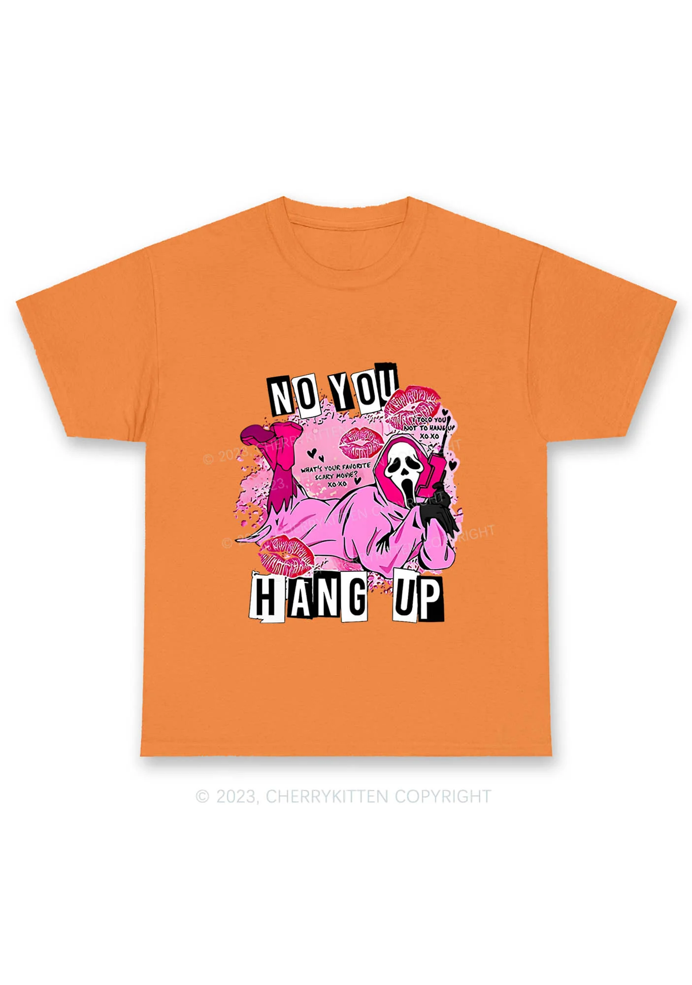 Pink Ghost Lying Halloween Y2K Chunky Shirt Cherrykitten - Image 9