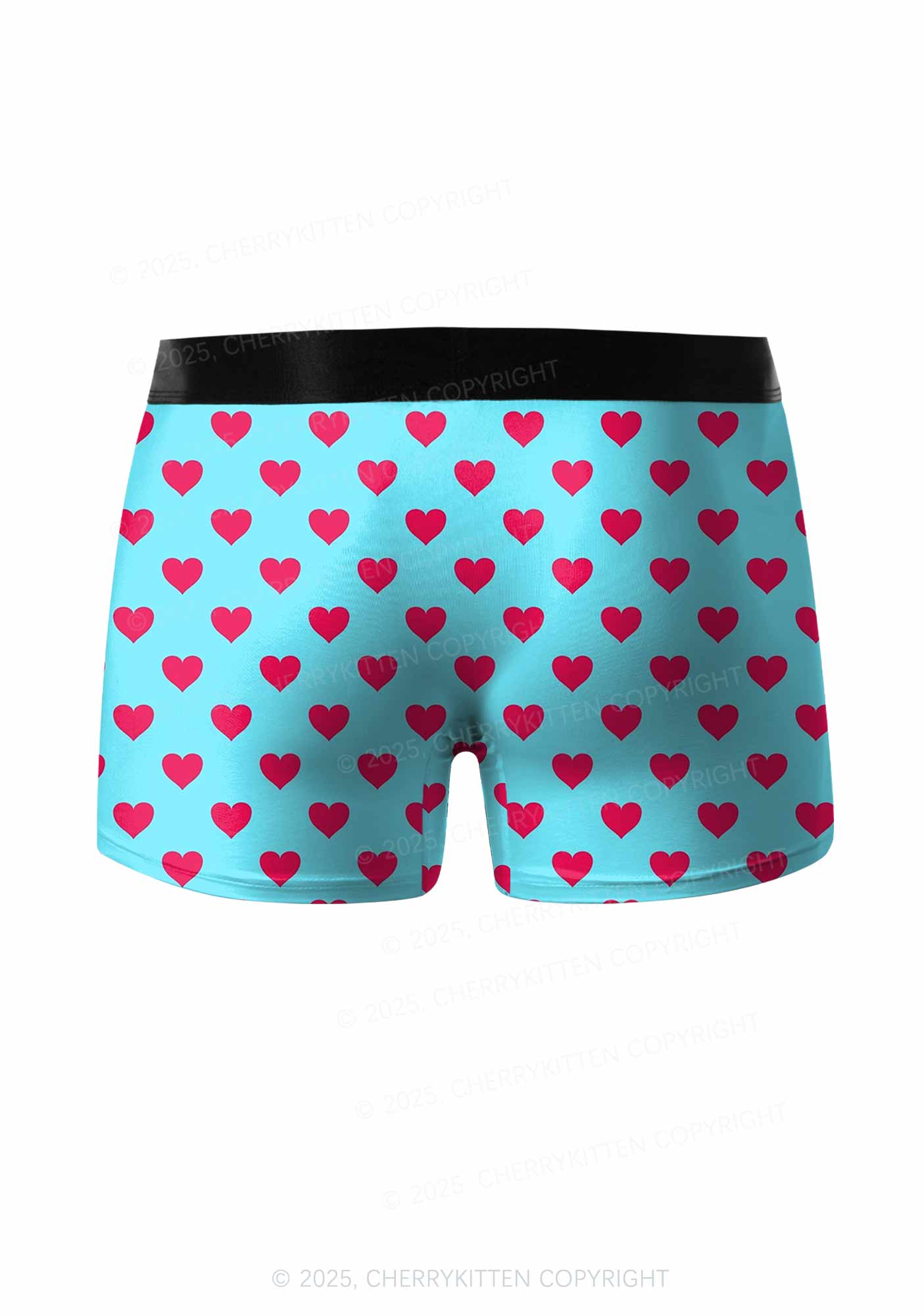 Pink Heart On Blue Valentine's Day Y2K Print Couples Boxer Thong Set Cherrykitten - Image 5