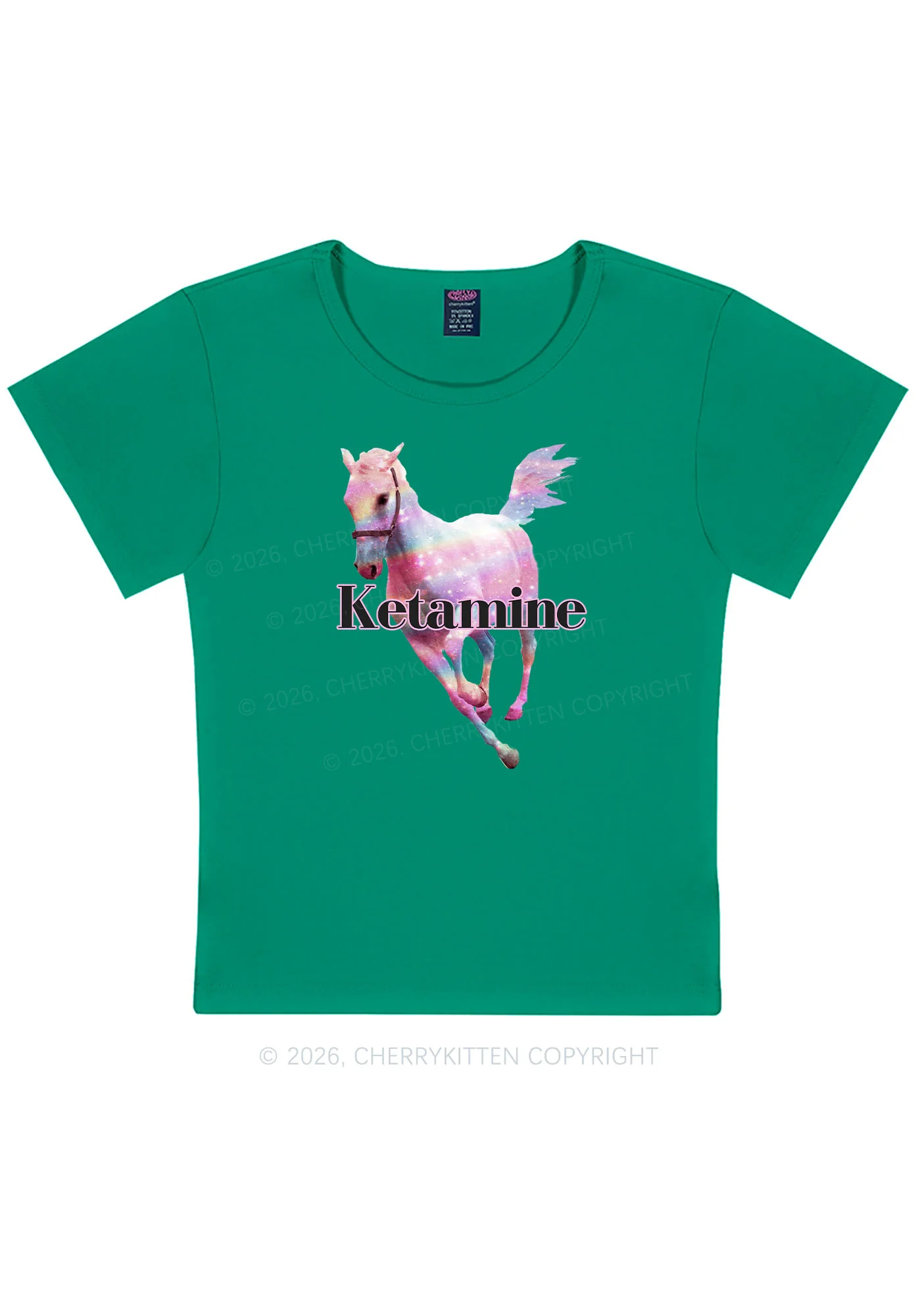 Pink Horse Y2K Baby Tee Cherrykitten - Image 12