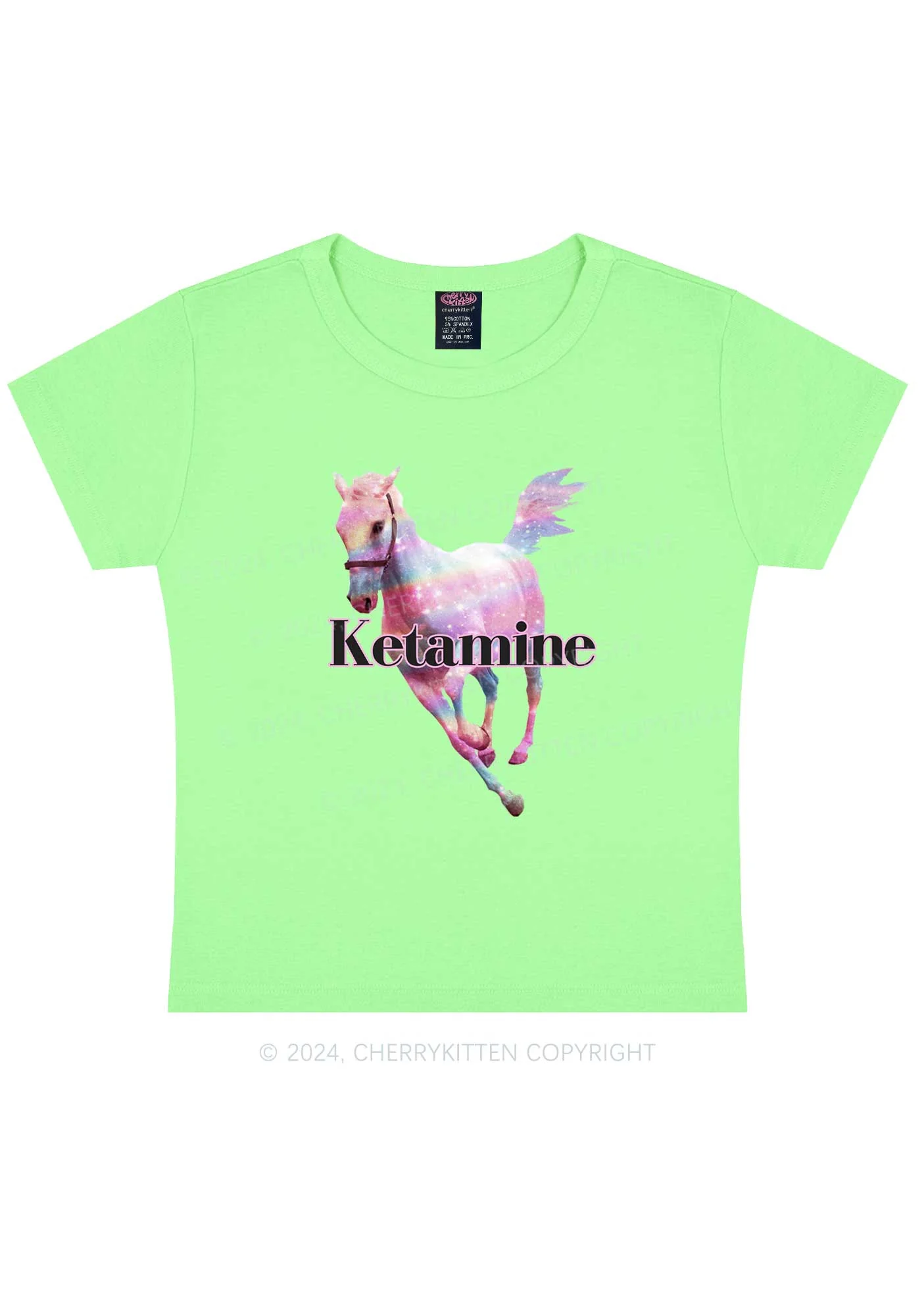 Pink Horse Y2K Baby Tee Cherrykitten - Image 13