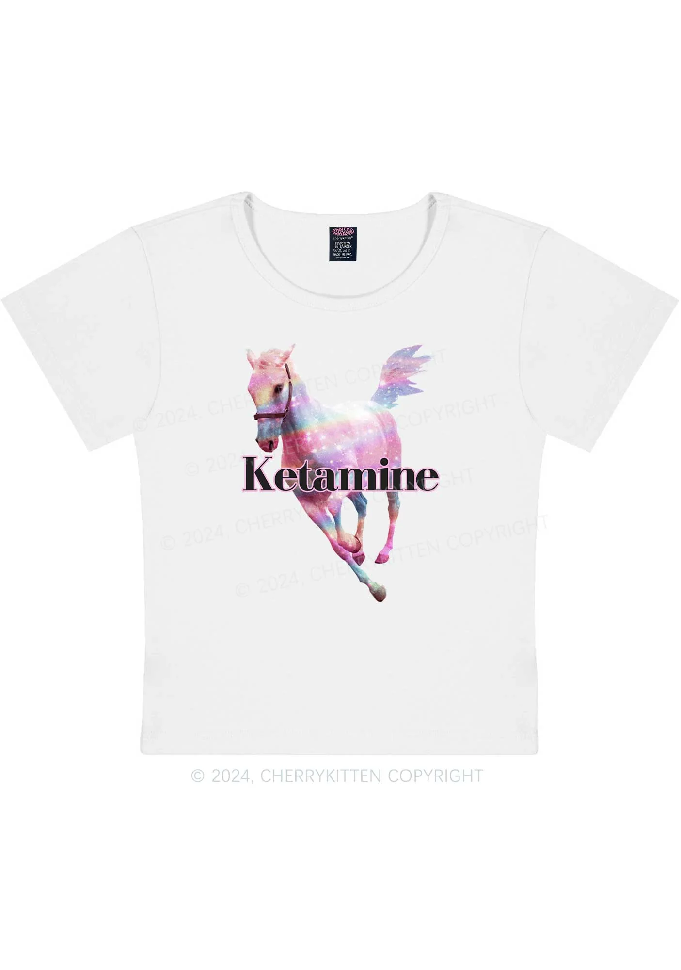 Pink Horse Y2K Baby Tee Cherrykitten - Image 5