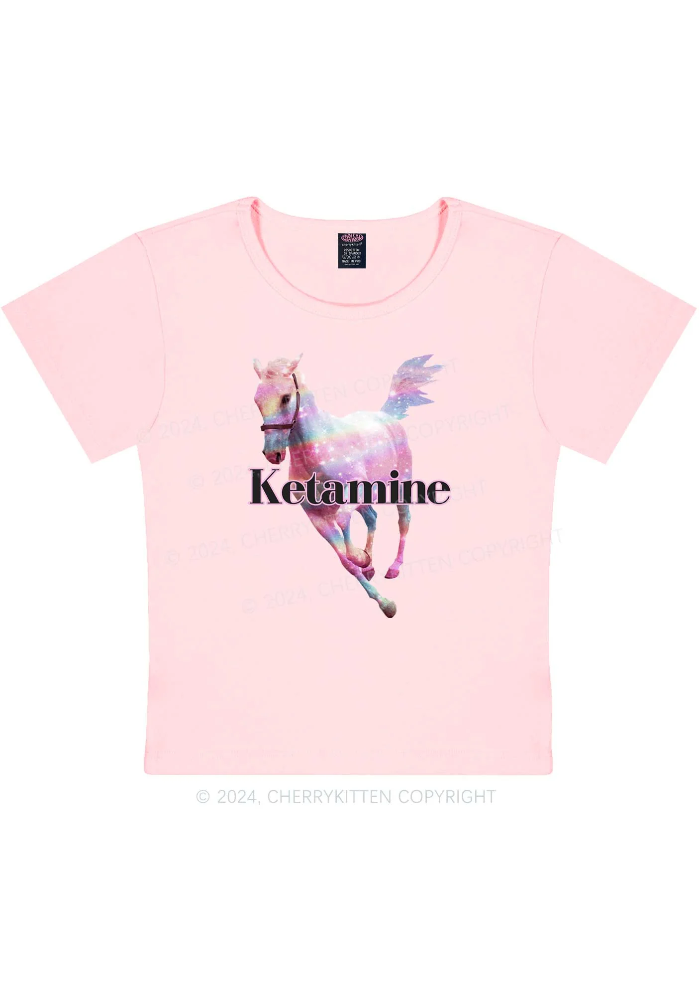 Pink Horse Y2K Baby Tee Cherrykitten - Image 6