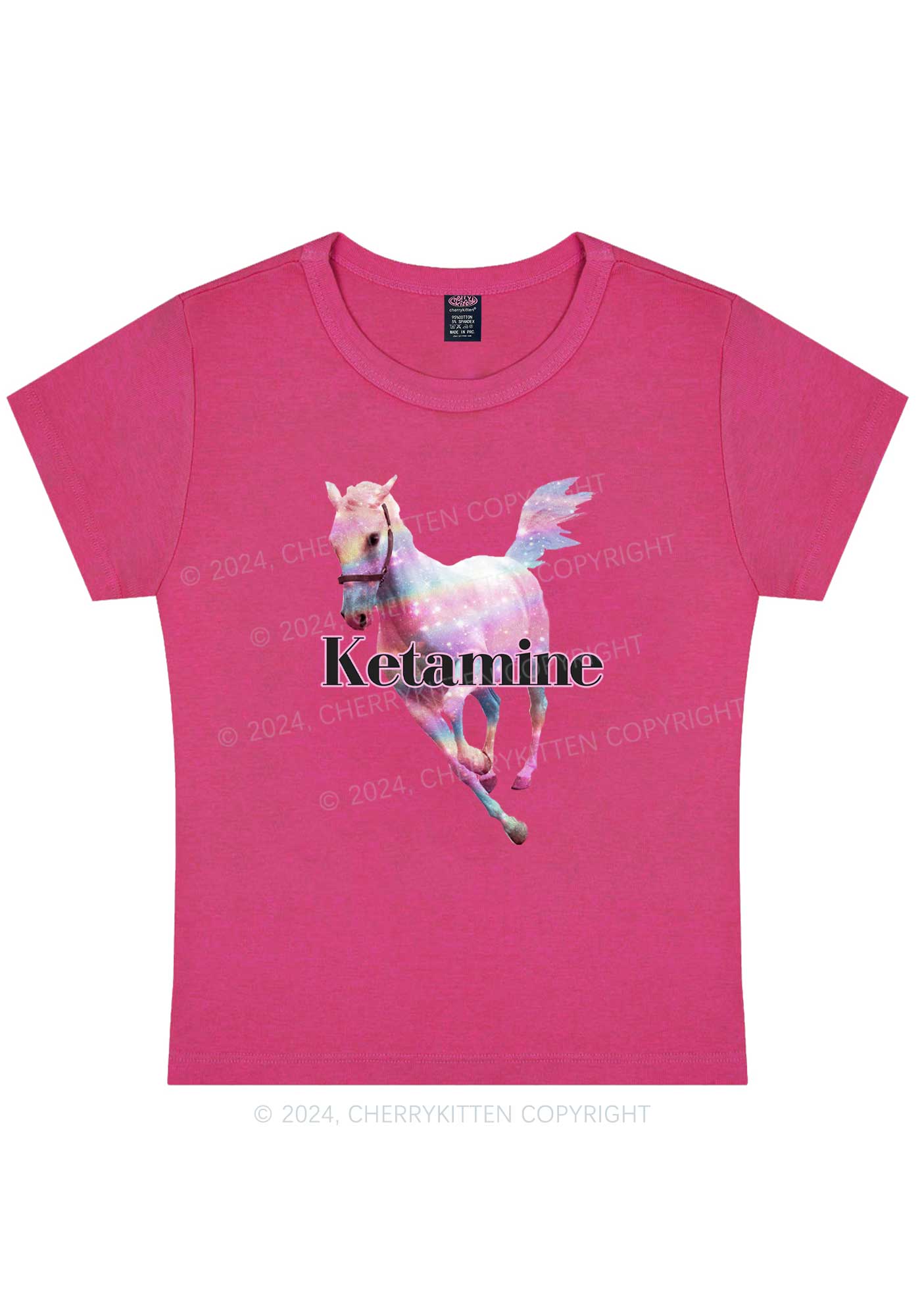 Pink Horse Y2K Baby Tee Cherrykitten - Image 7