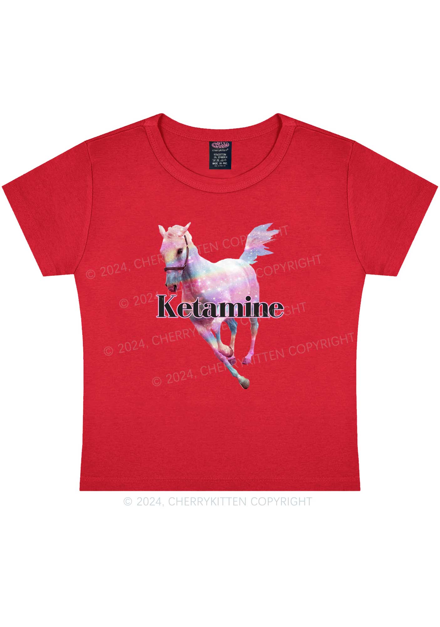 Pink Horse Y2K Baby Tee Cherrykitten - Image 8