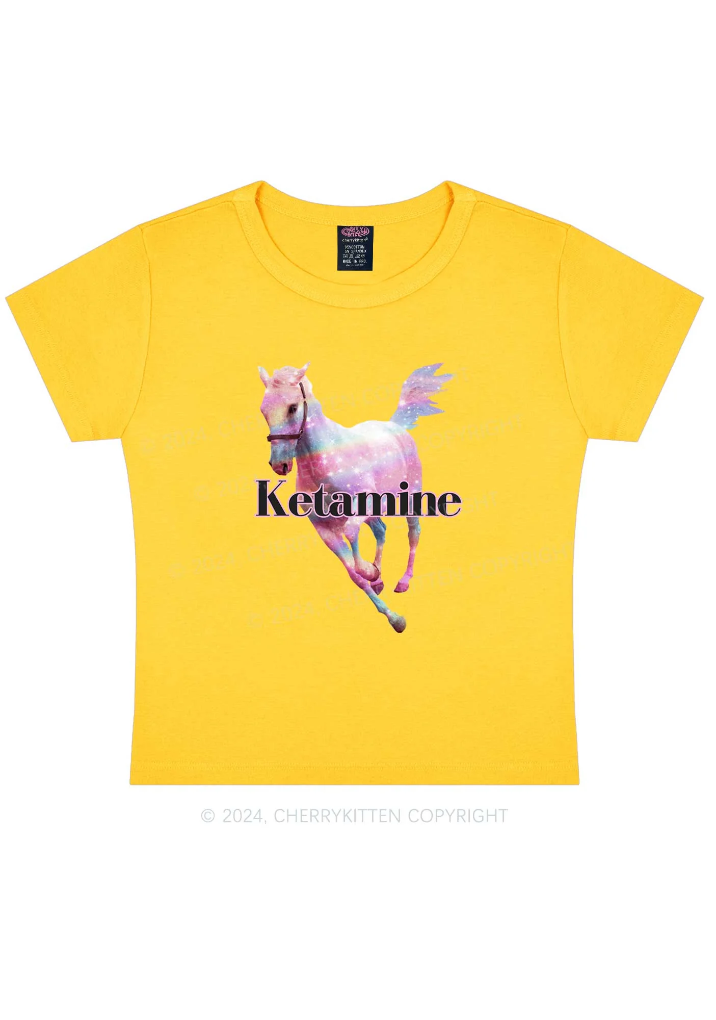 Pink Horse Y2K Baby Tee Cherrykitten - Image 9