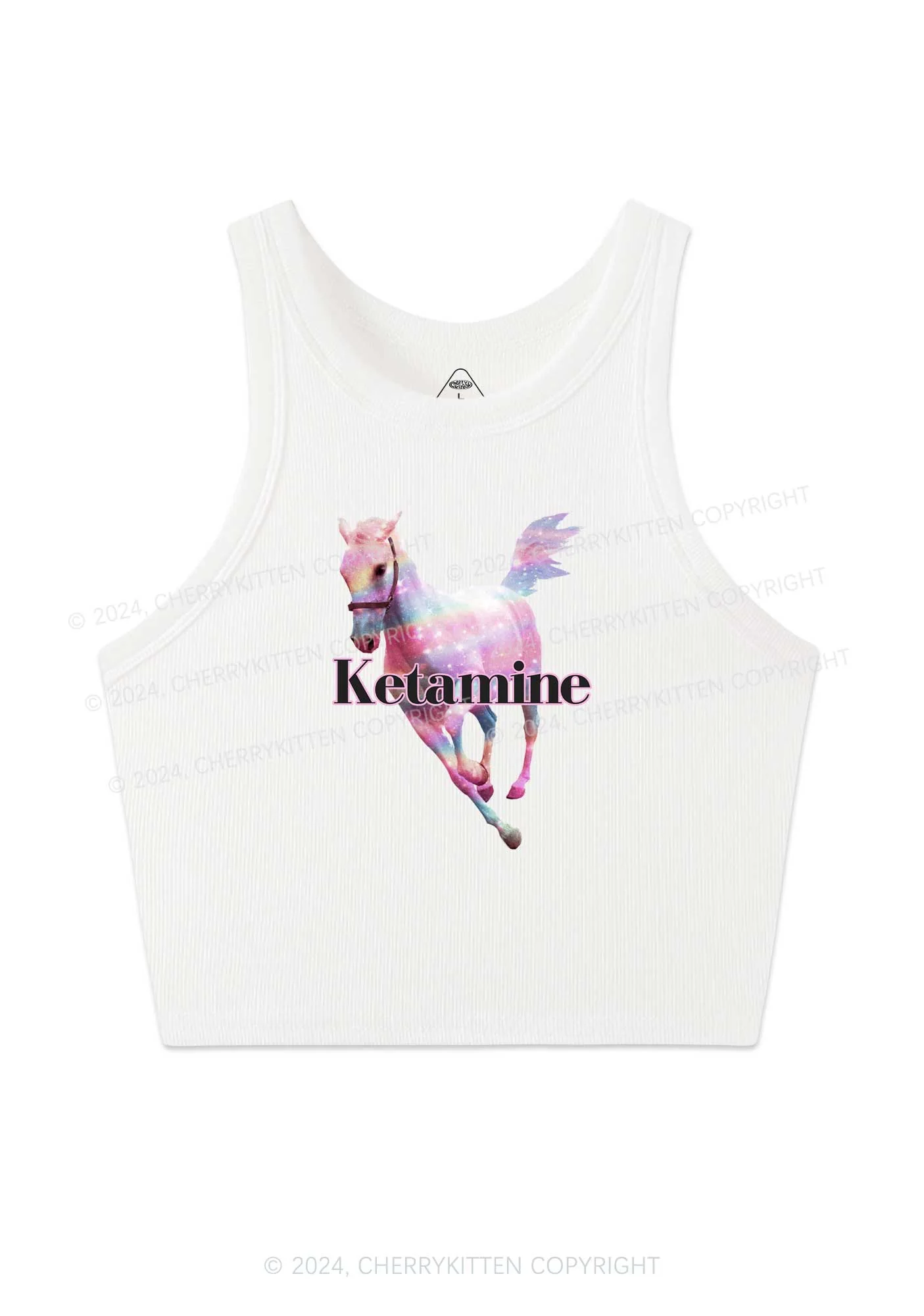 Pink Horse Y2K Crop Tank Top Cherrykitten - Image 4