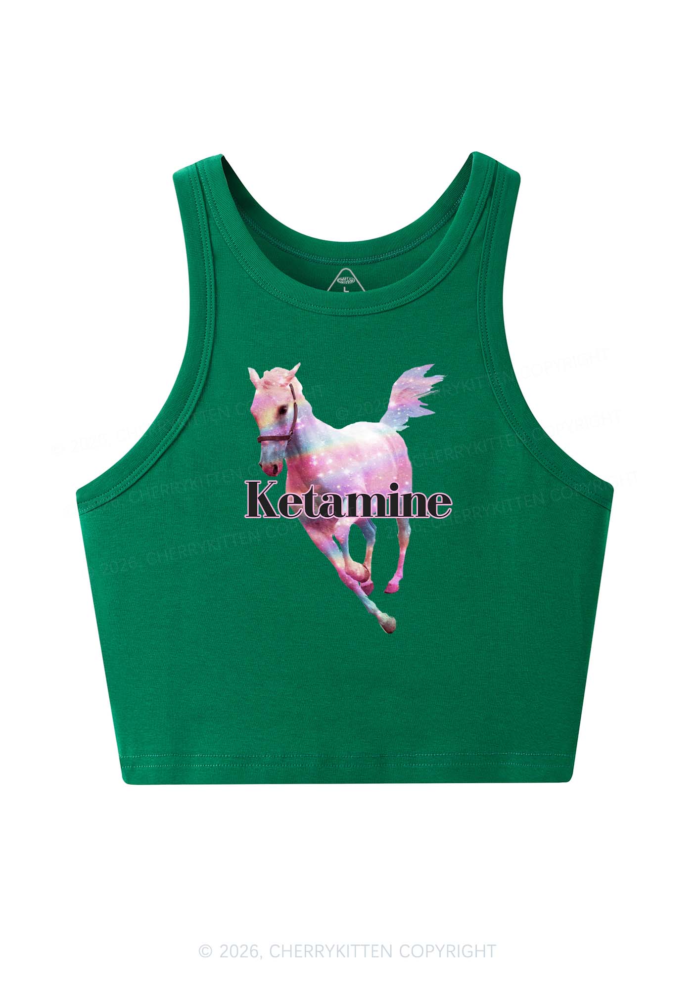 Pink Horse Y2K Crop Tank Top Cherrykitten - Image 6
