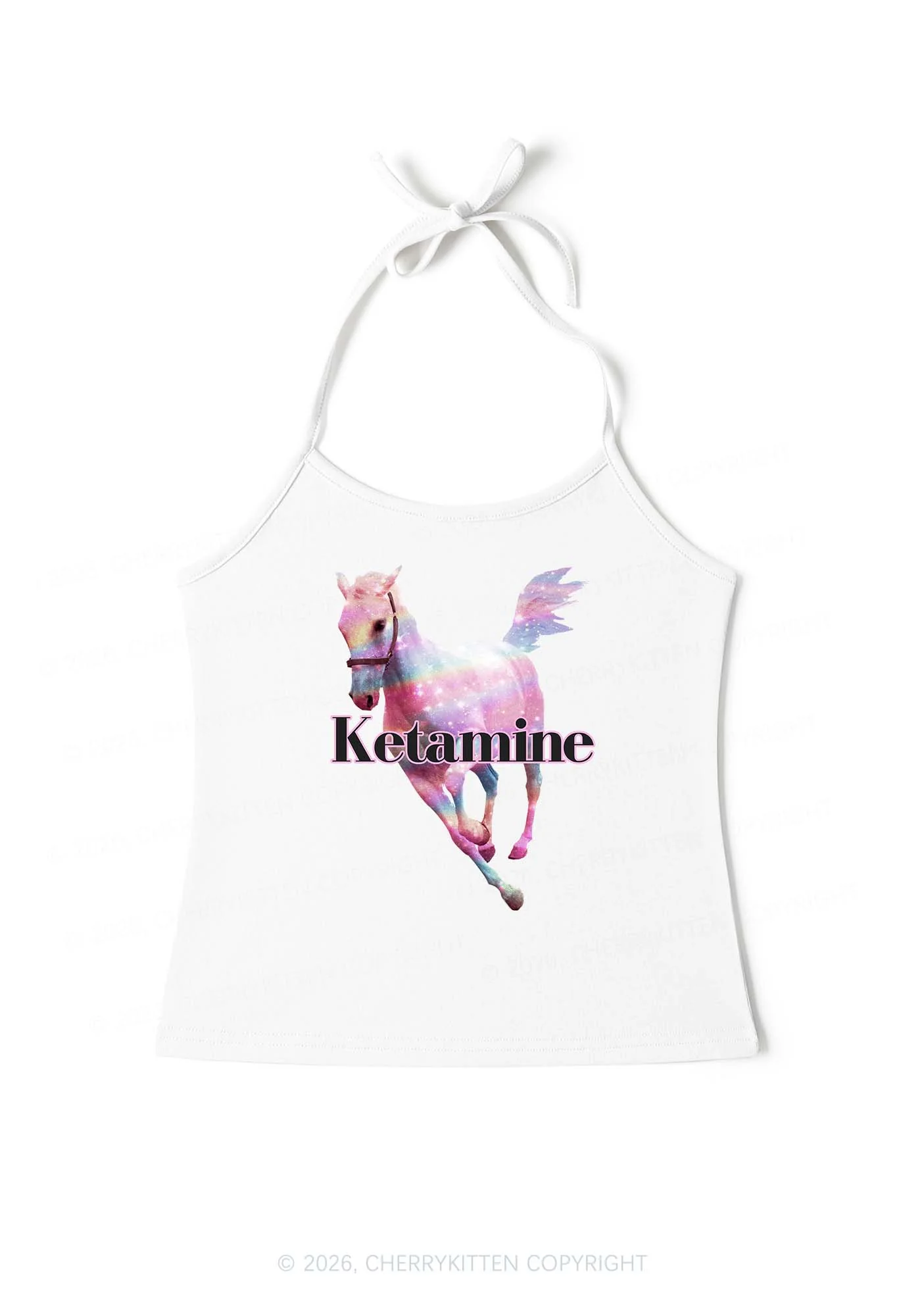 Pink Horse Y2K Halter Neck Cami Cherrykitten - Image 3