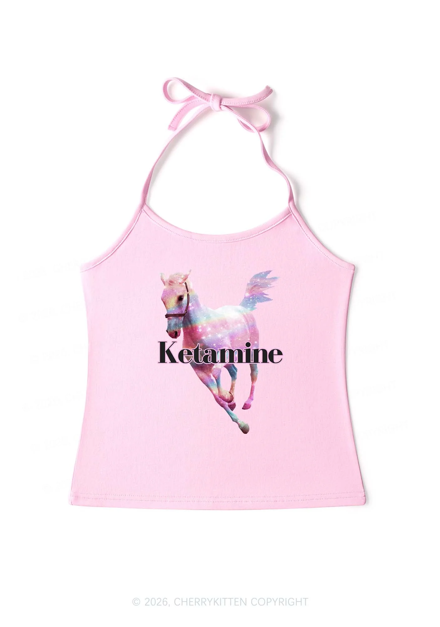 Pink Horse Y2K Halter Neck Cami Cherrykitten - Image 5