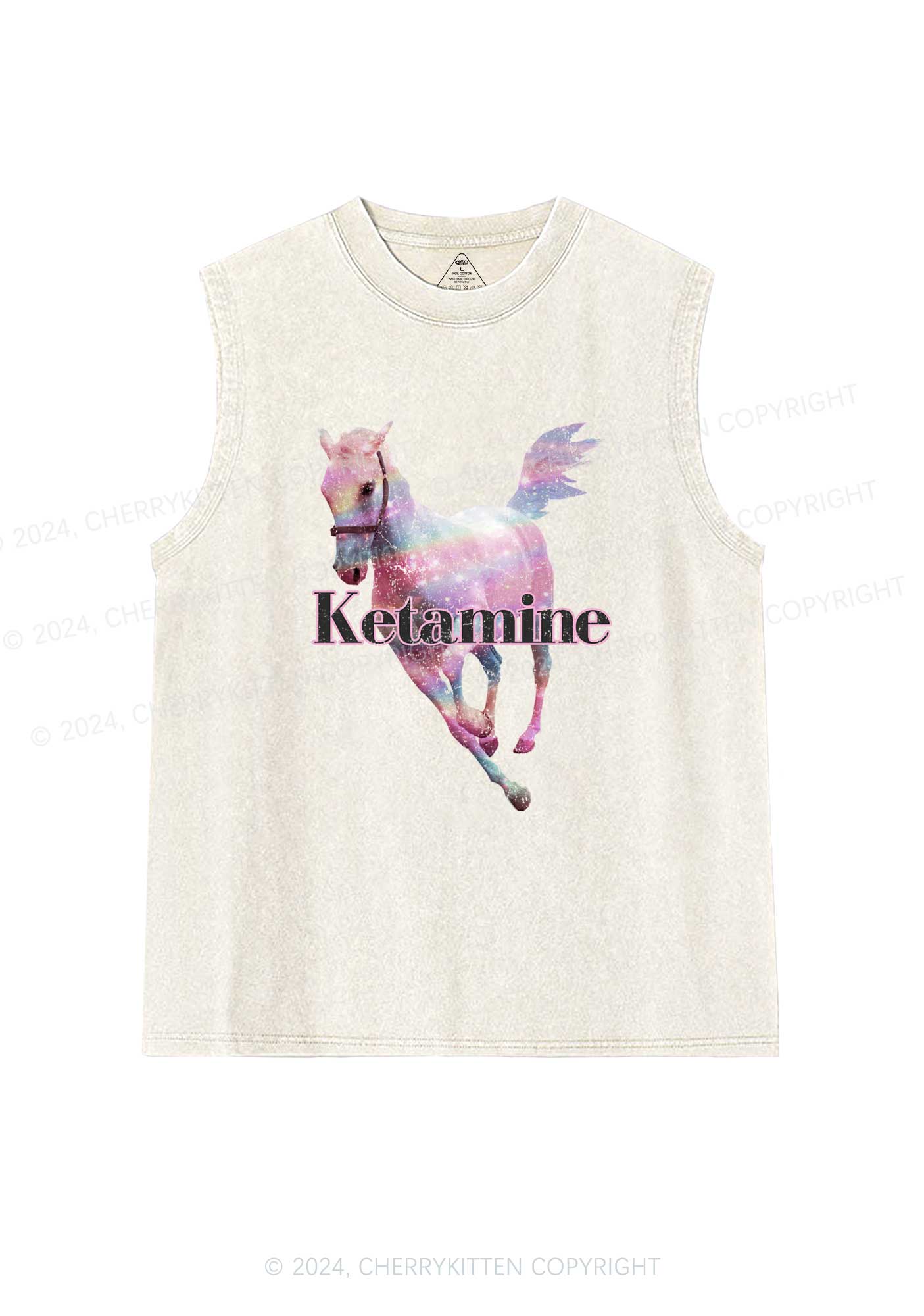 Pink Horse Y2K Washed Tank Cherrykitten - Image 4