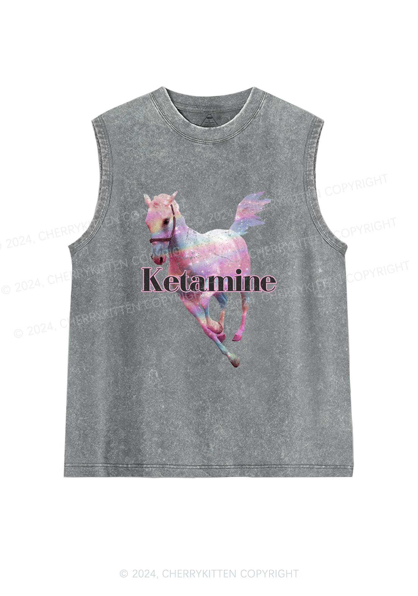 Pink Horse Y2K Washed Tank Cherrykitten - Image 5