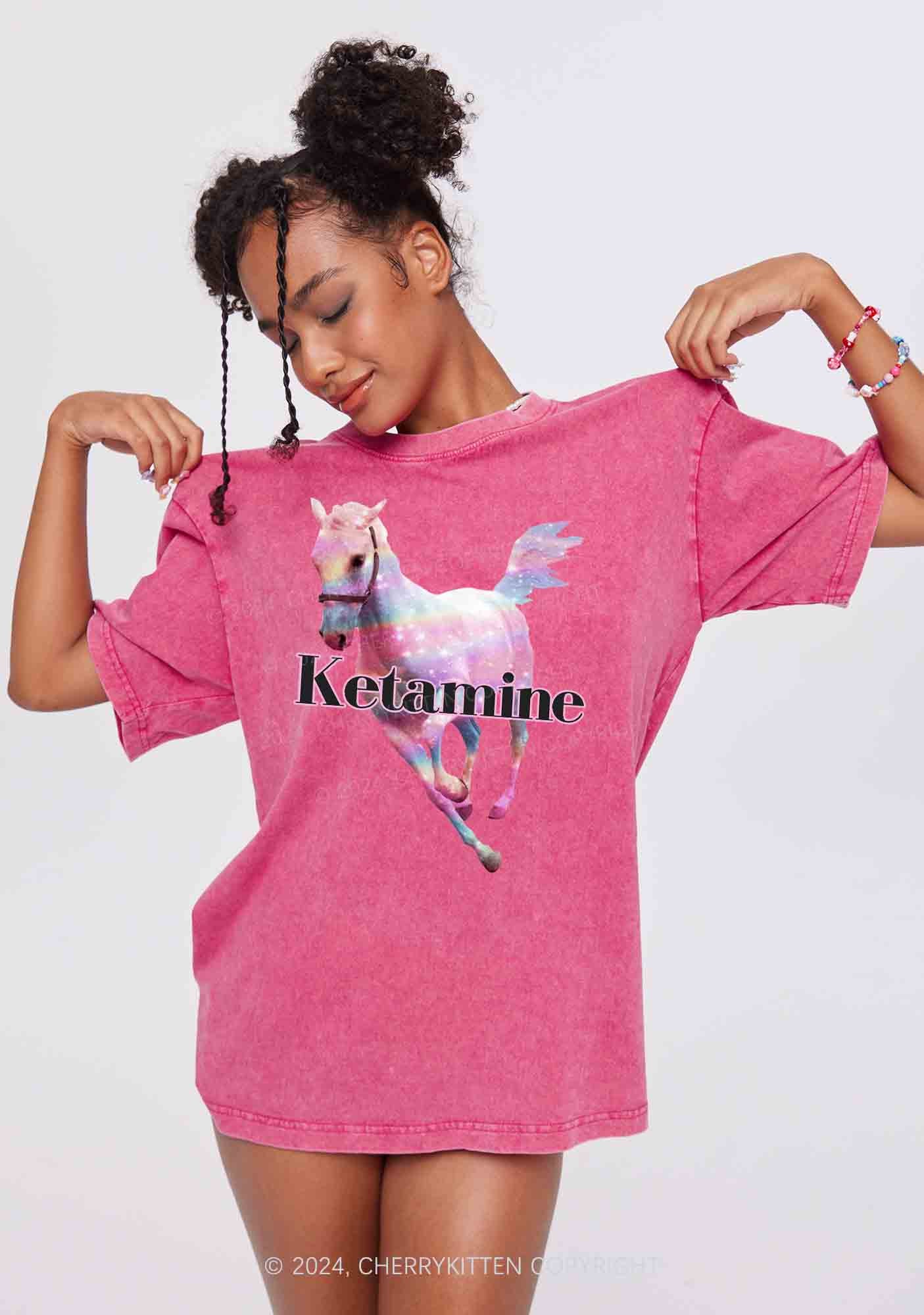 Pink Horse Y2K Washed Tee Cherrykitten - Image 2