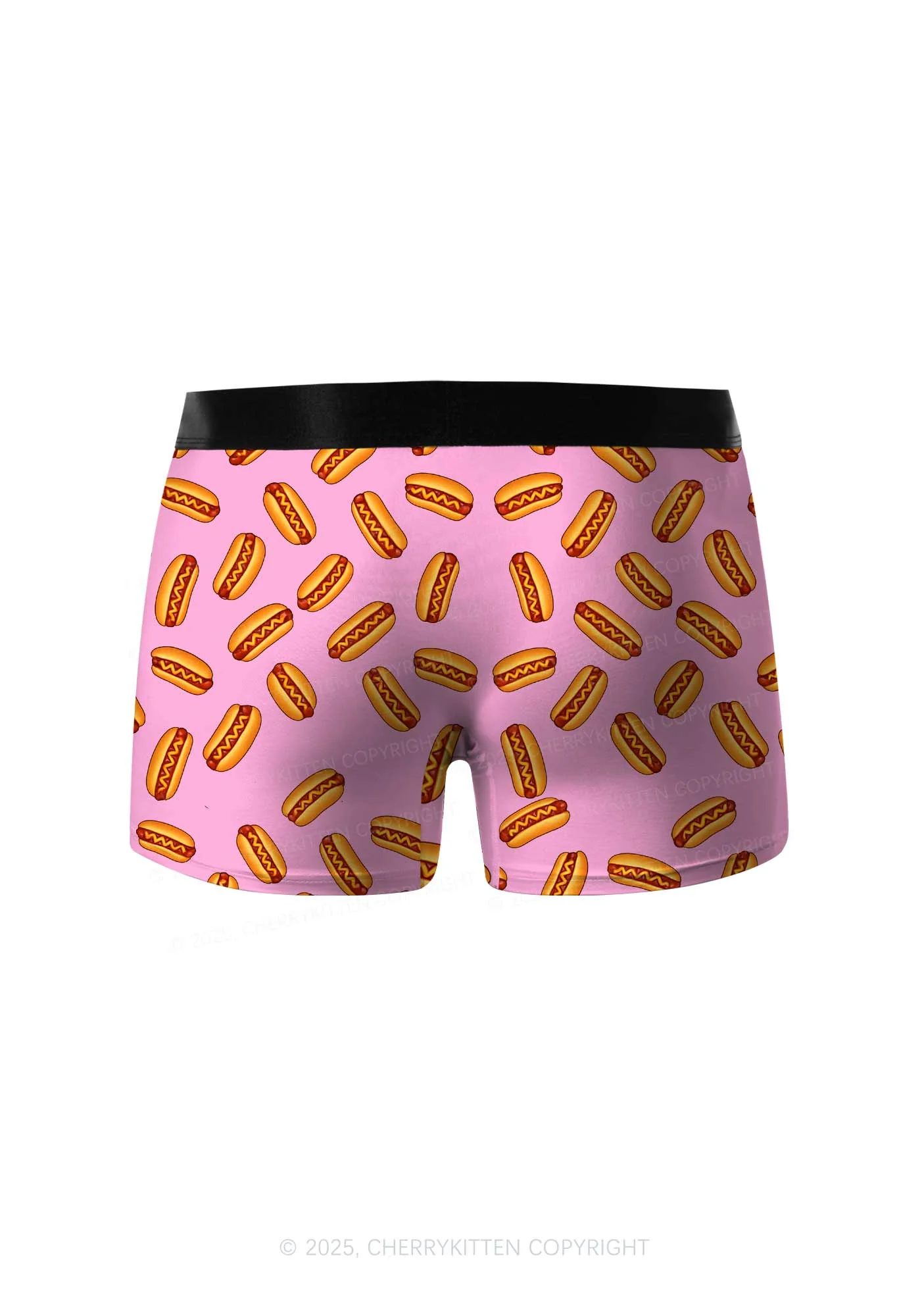 Pink Hot Dog Y2K Print Men Boxer Briefs Cherrykitten - Image 2