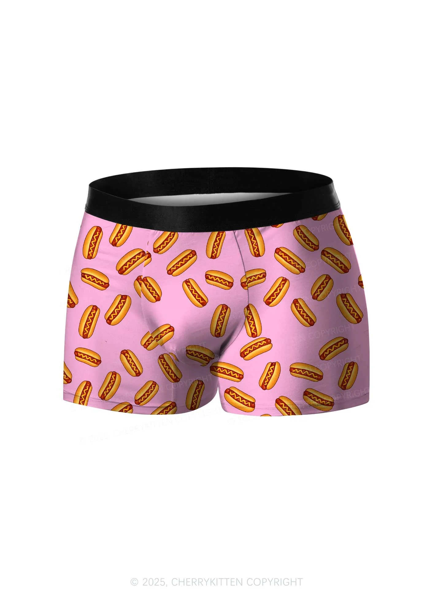 Pink Hot Dog Y2K Print Men Boxer Briefs Cherrykitten - Image 3