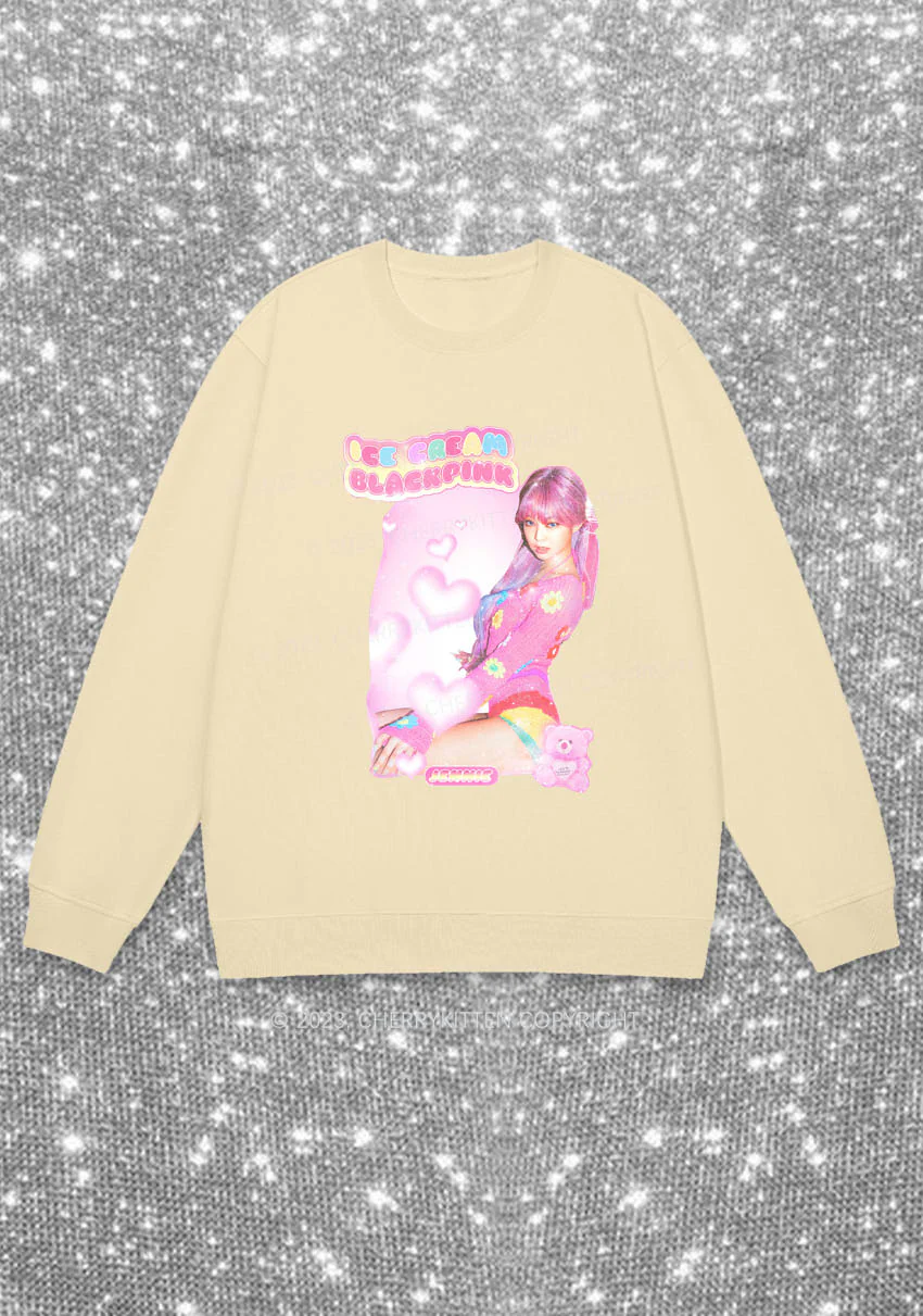 Pink Ice Cream Kpop Y2K Sweatshirt Cherrykitten - Image 5