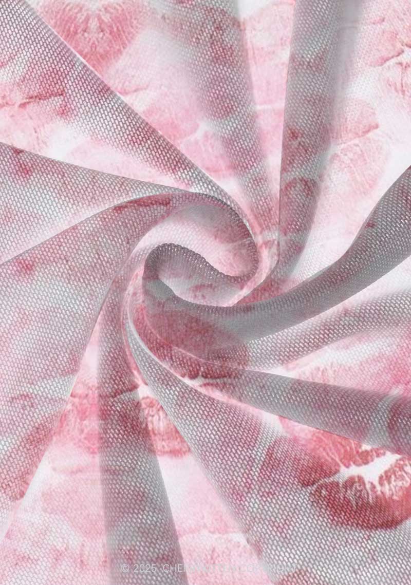 Pink Kisses Y2K Print Mini Layered Skirt Cherrykitten - Image 4