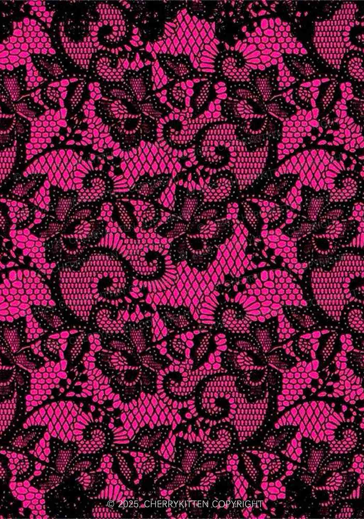 Pink Lace Flowers Y2K Print Mini Layered Skirt Cherrykitten - Image 2