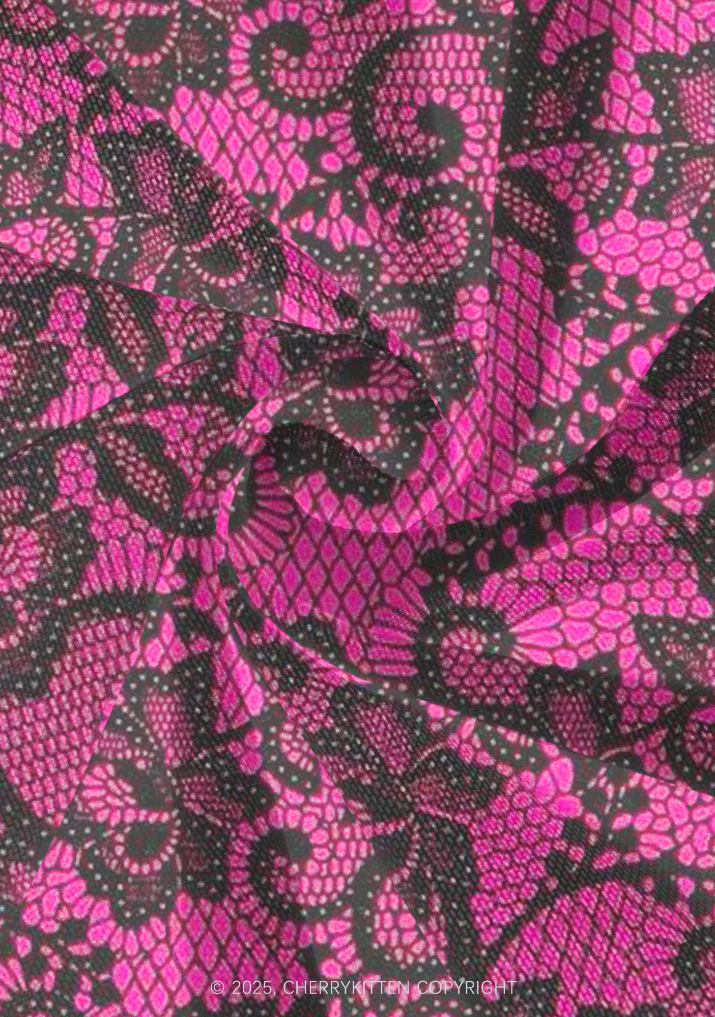 Pink Lace Flowers Y2K Print Mini Layered Skirt Cherrykitten - Image 4