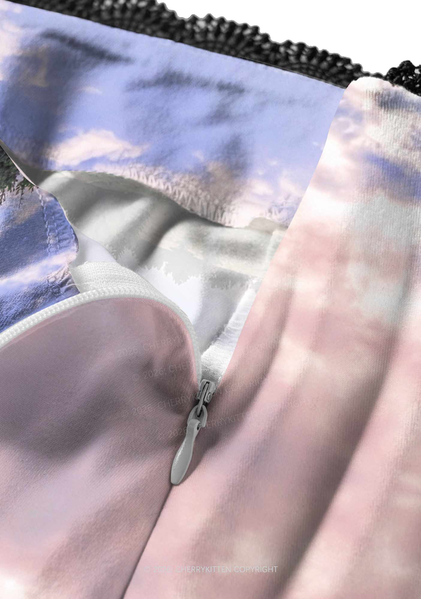 Pink Lace Pony Y2K Print Midi Skirt Cherrykitten - Image 3