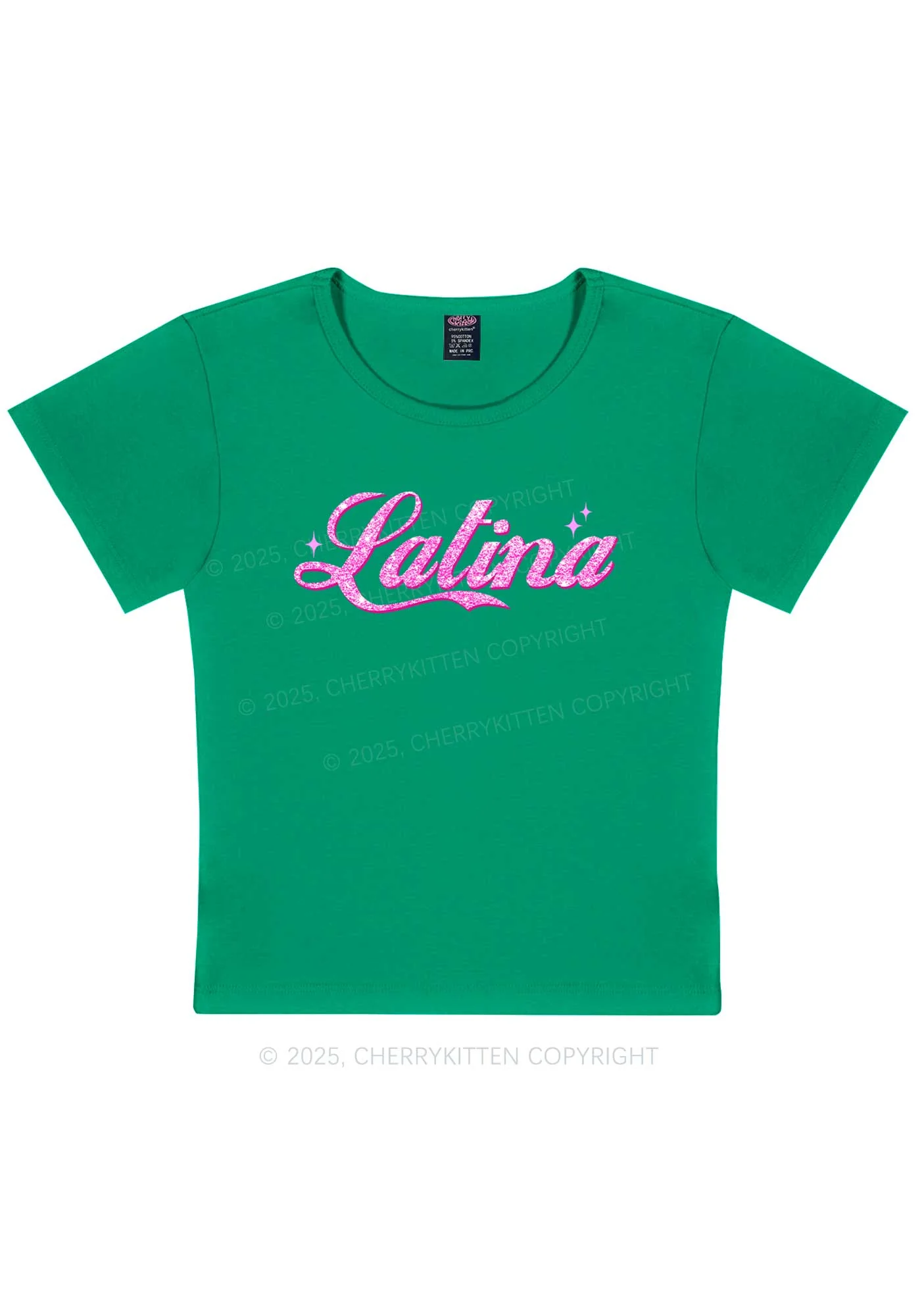 Pink Latina Y2K Baby Tee Cherrykitten - Image 11