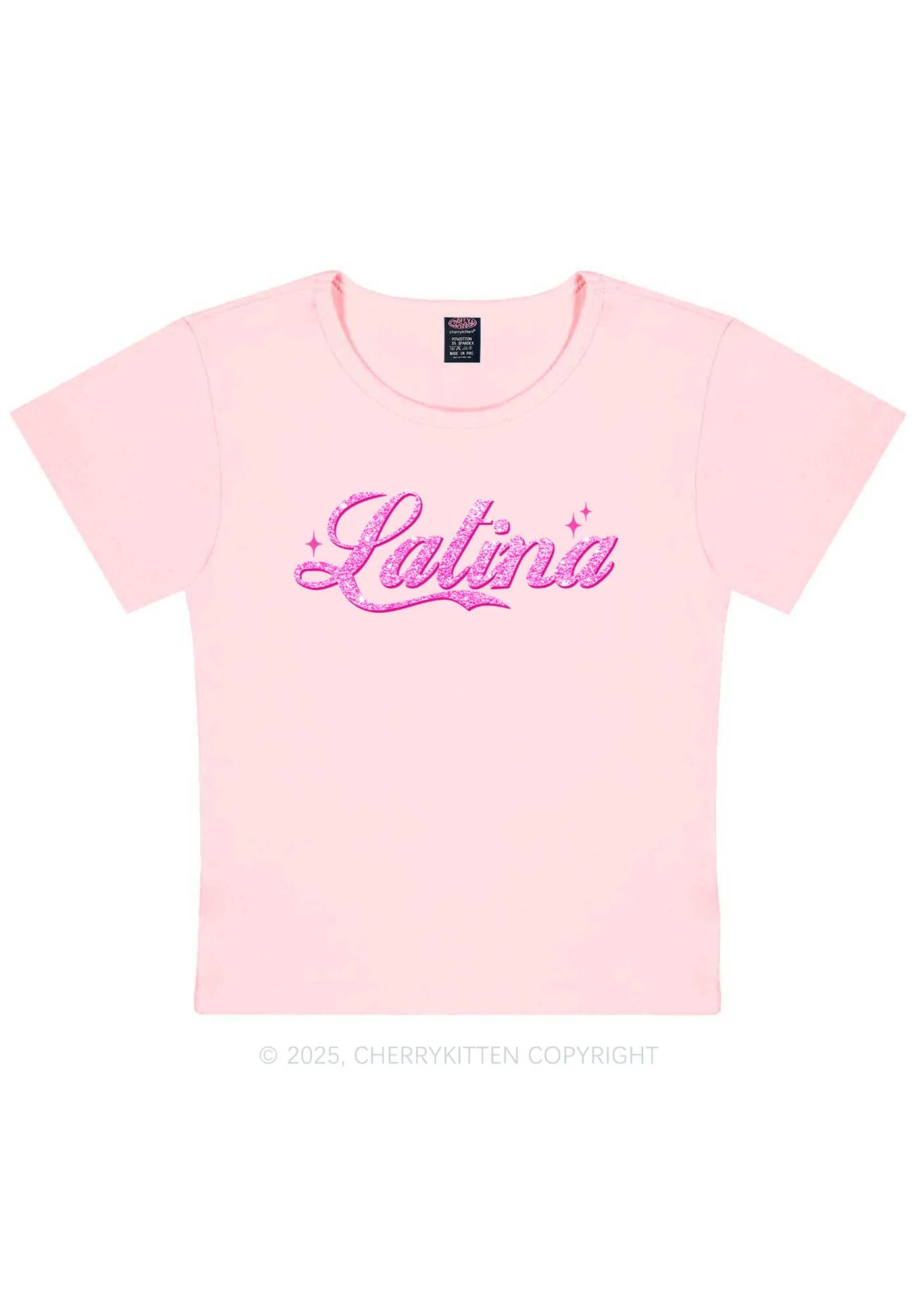 Pink Latina Y2K Baby Tee Cherrykitten - Image 12