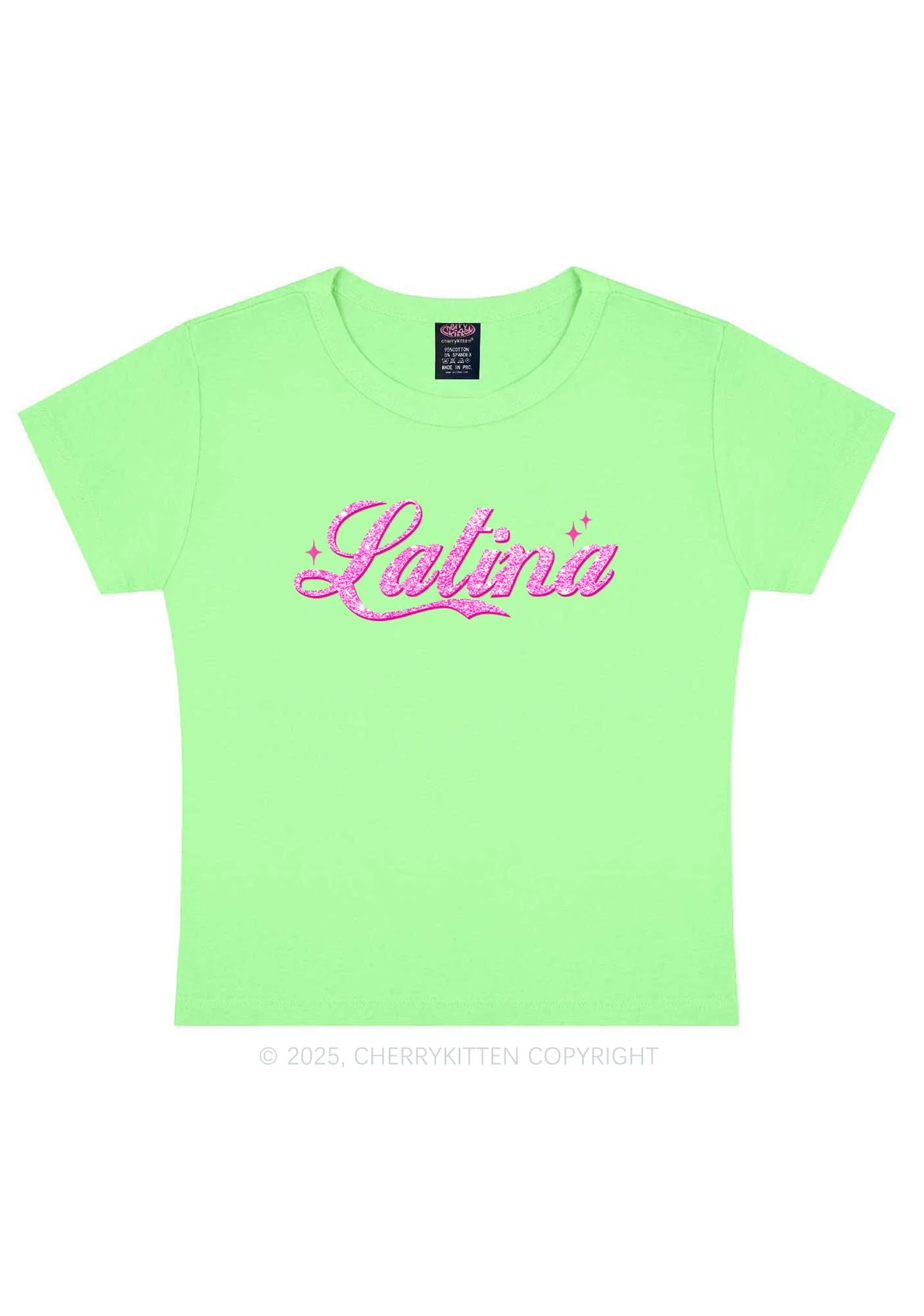 Pink Latina Y2K Baby Tee Cherrykitten - Image 13
