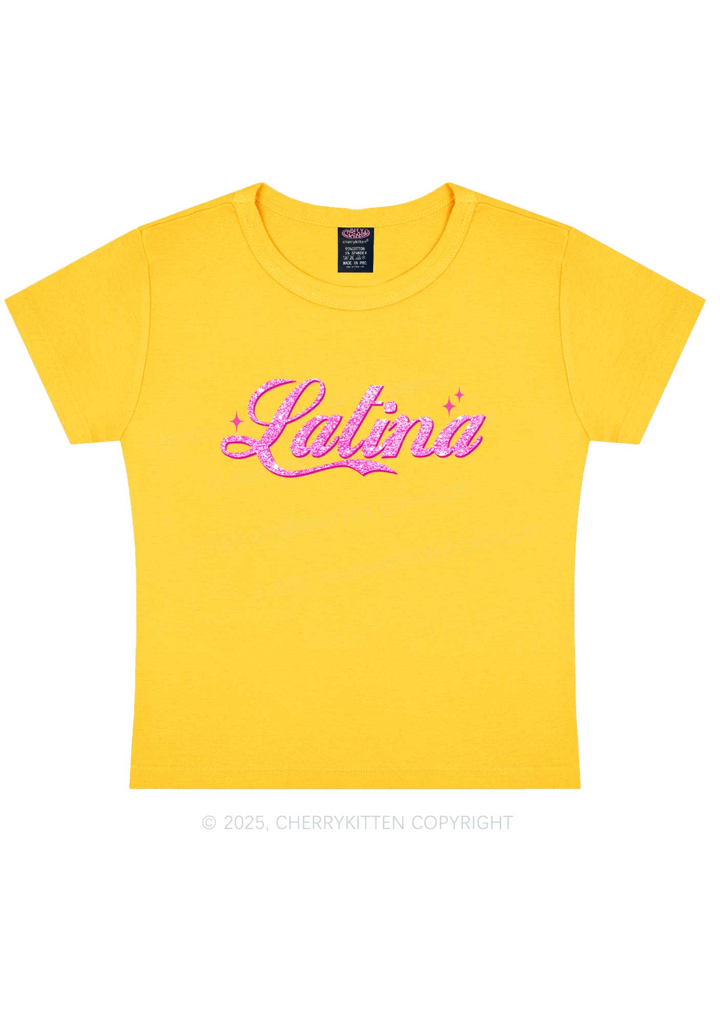 Pink Latina Y2K Baby Tee Cherrykitten - Image 5