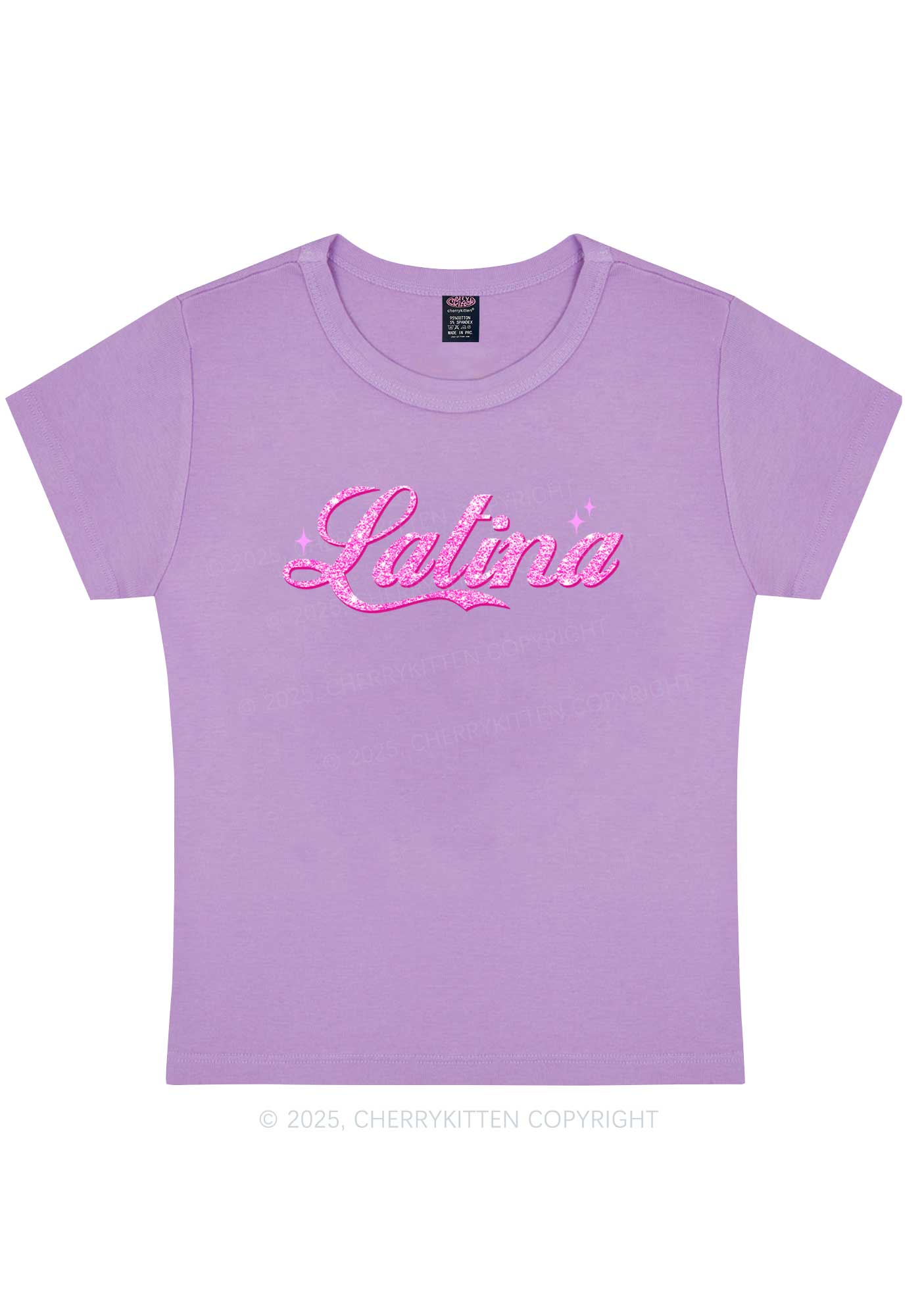 Pink Latina Y2K Baby Tee Cherrykitten - Image 7
