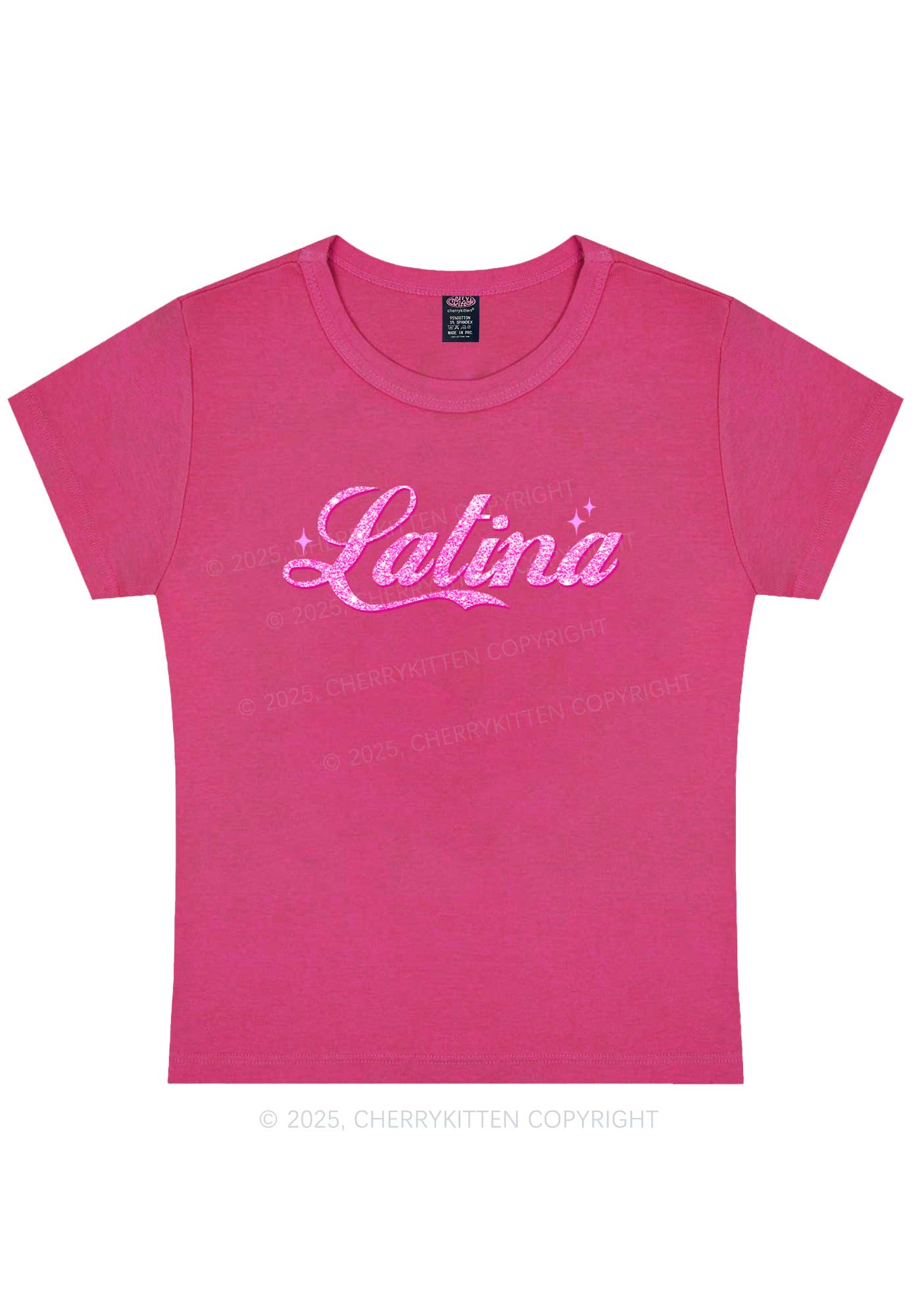 Pink Latina Y2K Baby Tee Cherrykitten - Image 8