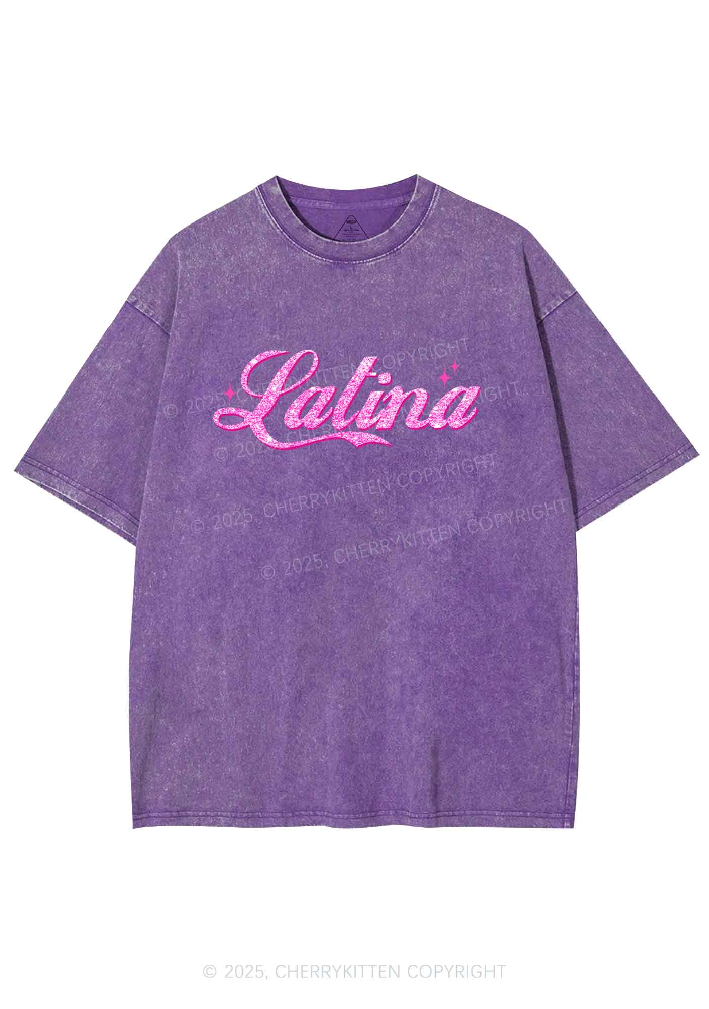 Pink Latina Y2K Washed Tee Cherrykitten - Image 6