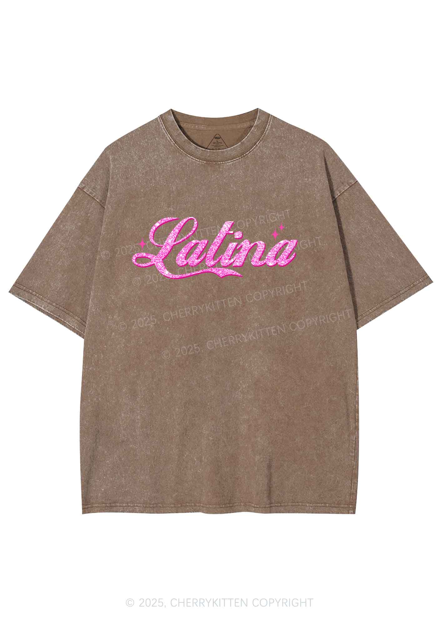 Pink Latina Y2K Washed Tee Cherrykitten - Image 7