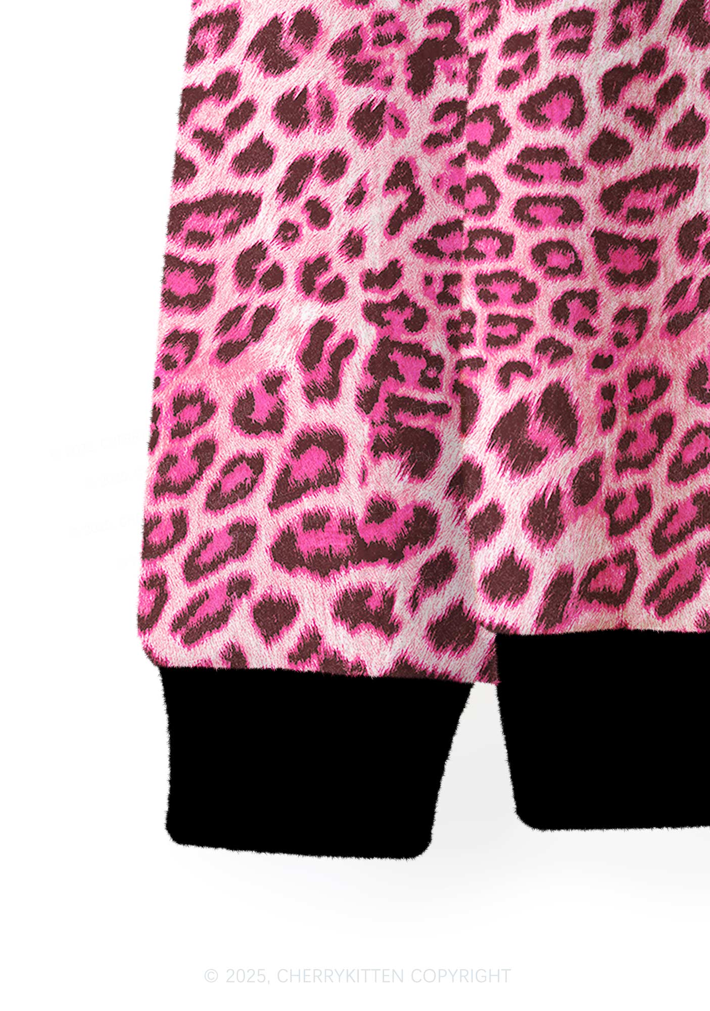 Pink Leopard Y2K Christmas Cardigan Knit Sweatshirt Cherrykitten - Image 4
